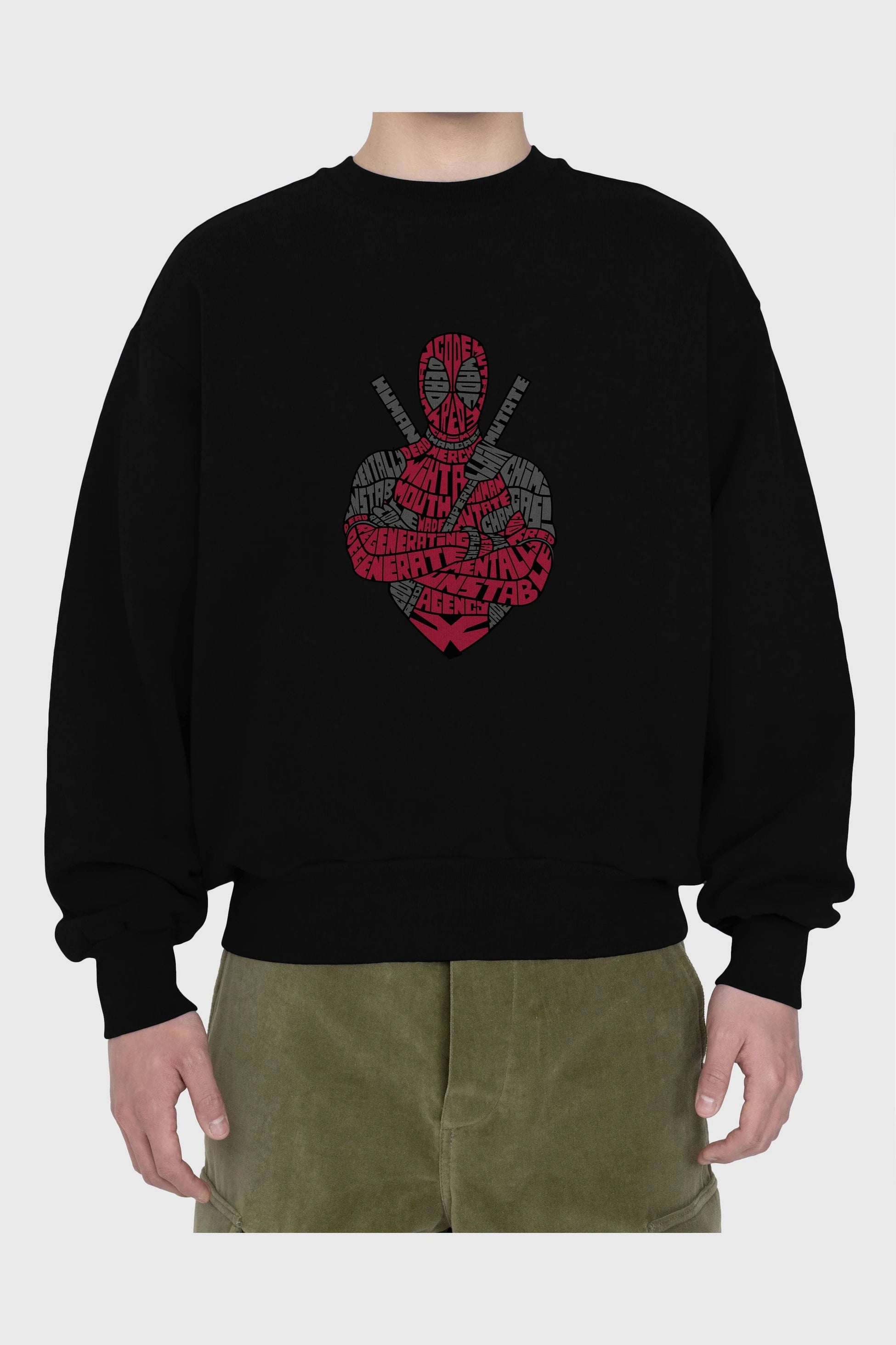 Dead Red Ön Baskılı Oversize Sweatshirt Erkek Kadın Unisex