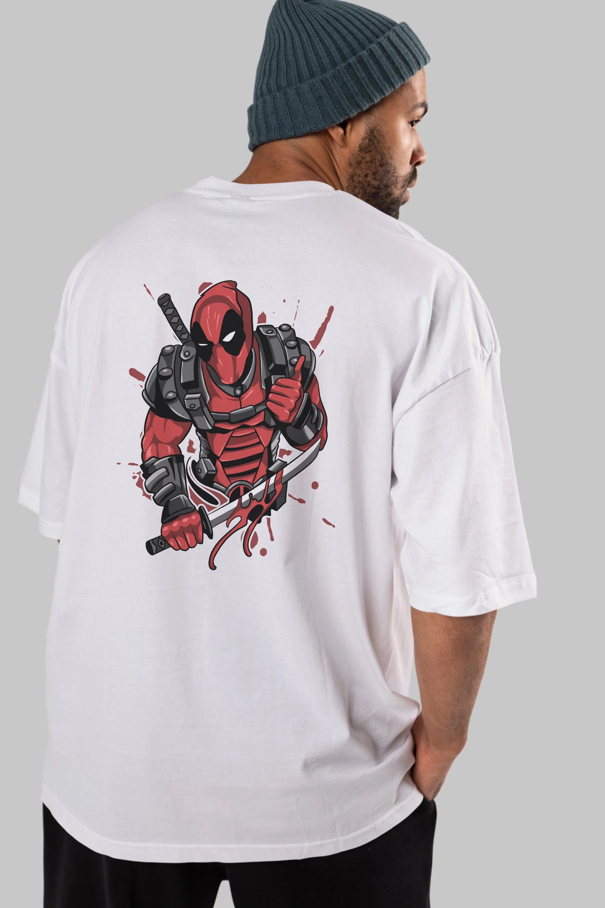 Deadpool (12) Arka Baskılı Oversize t-shirt Erkek Kadın Unisex %100 Pamuk Bisiklet Yaka tişort