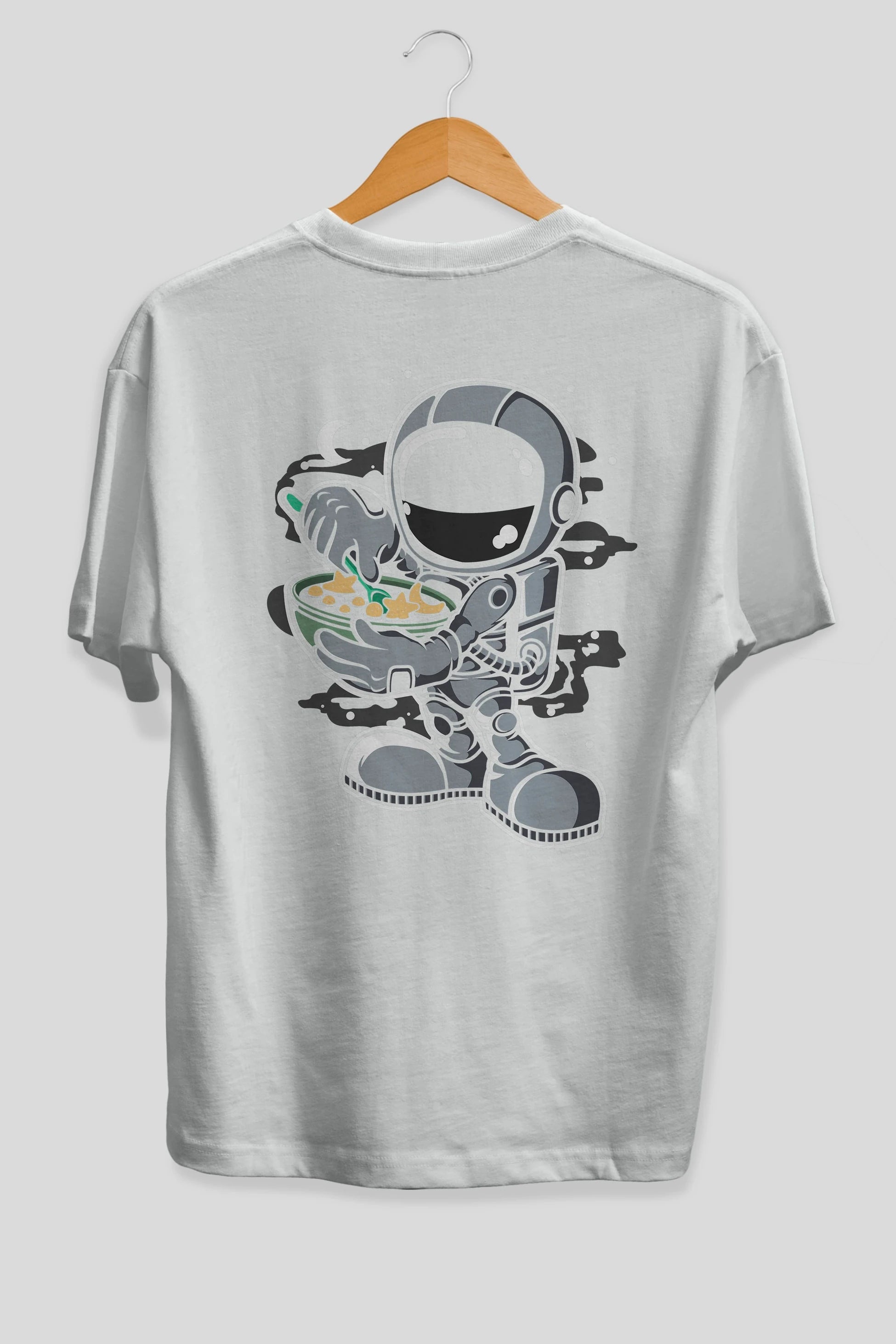 Astronaut Star Flakes Arka Baskılı Oversize t-shirt Erkek Kadın Unisex