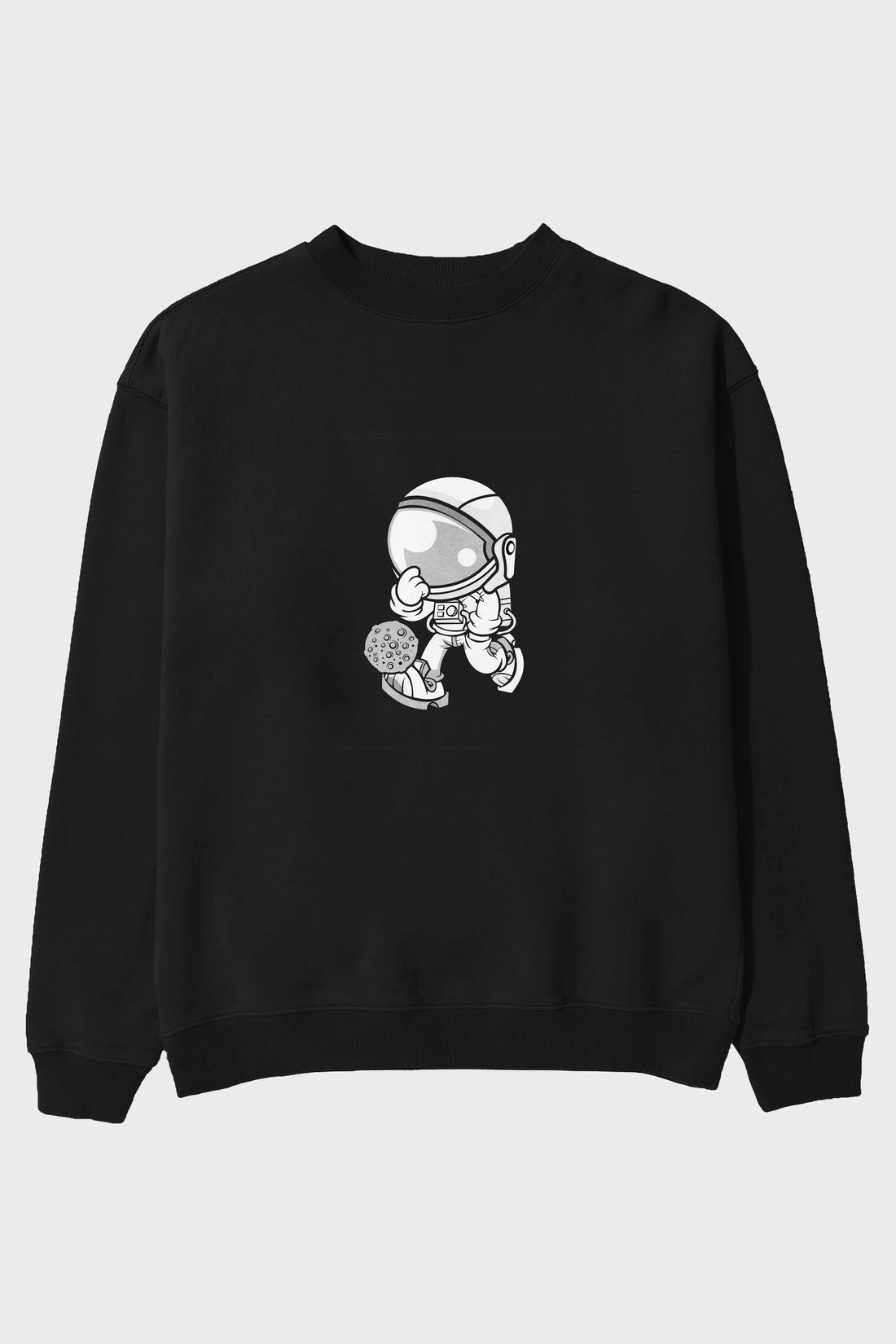 Street Astronaut Ön Baskılı Oversize Sweatshirt Erkek Kadın Unisex