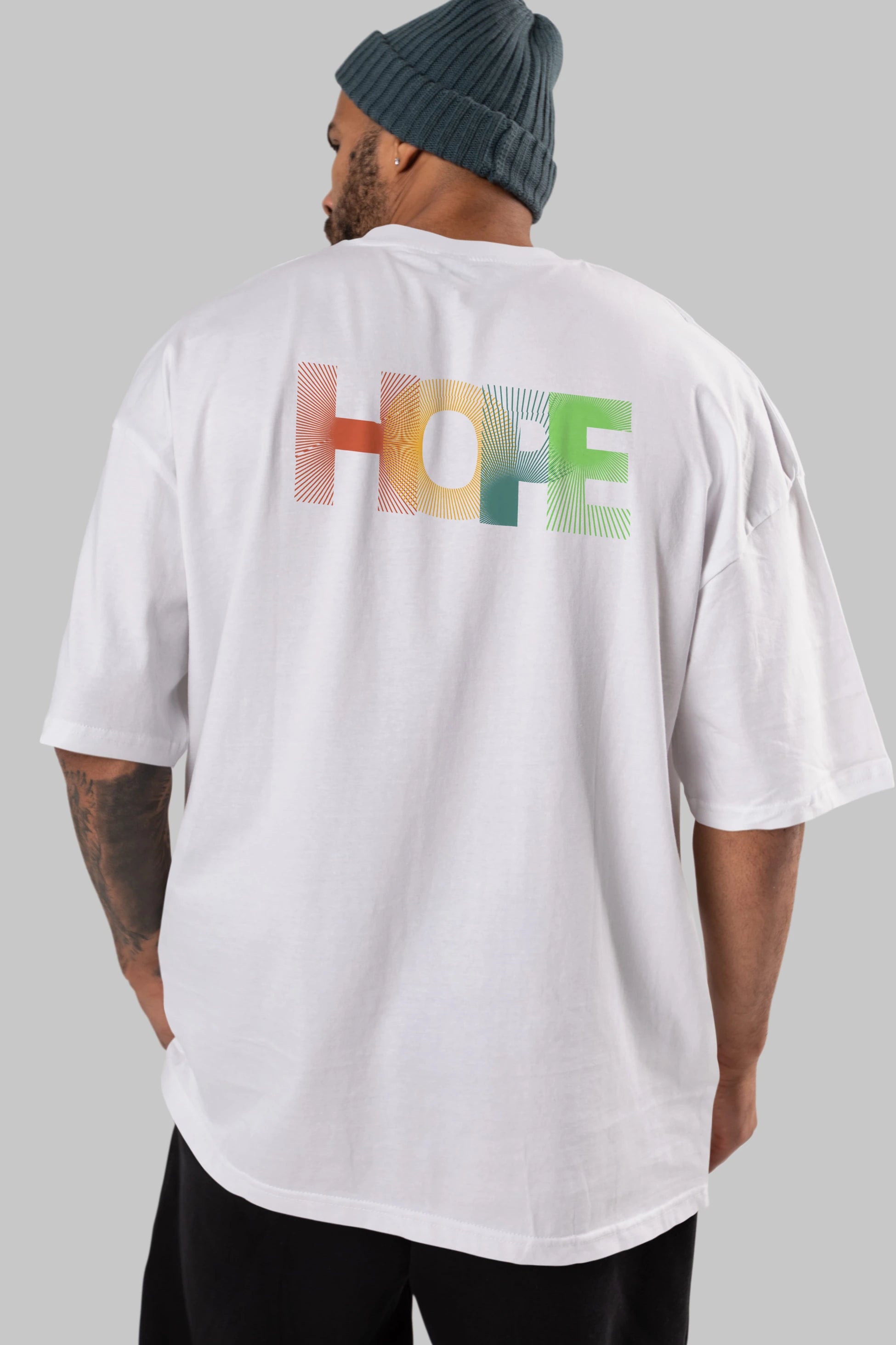 Hope Arka Baskılı Oversize t-shirt Erkek Kadın Unisex