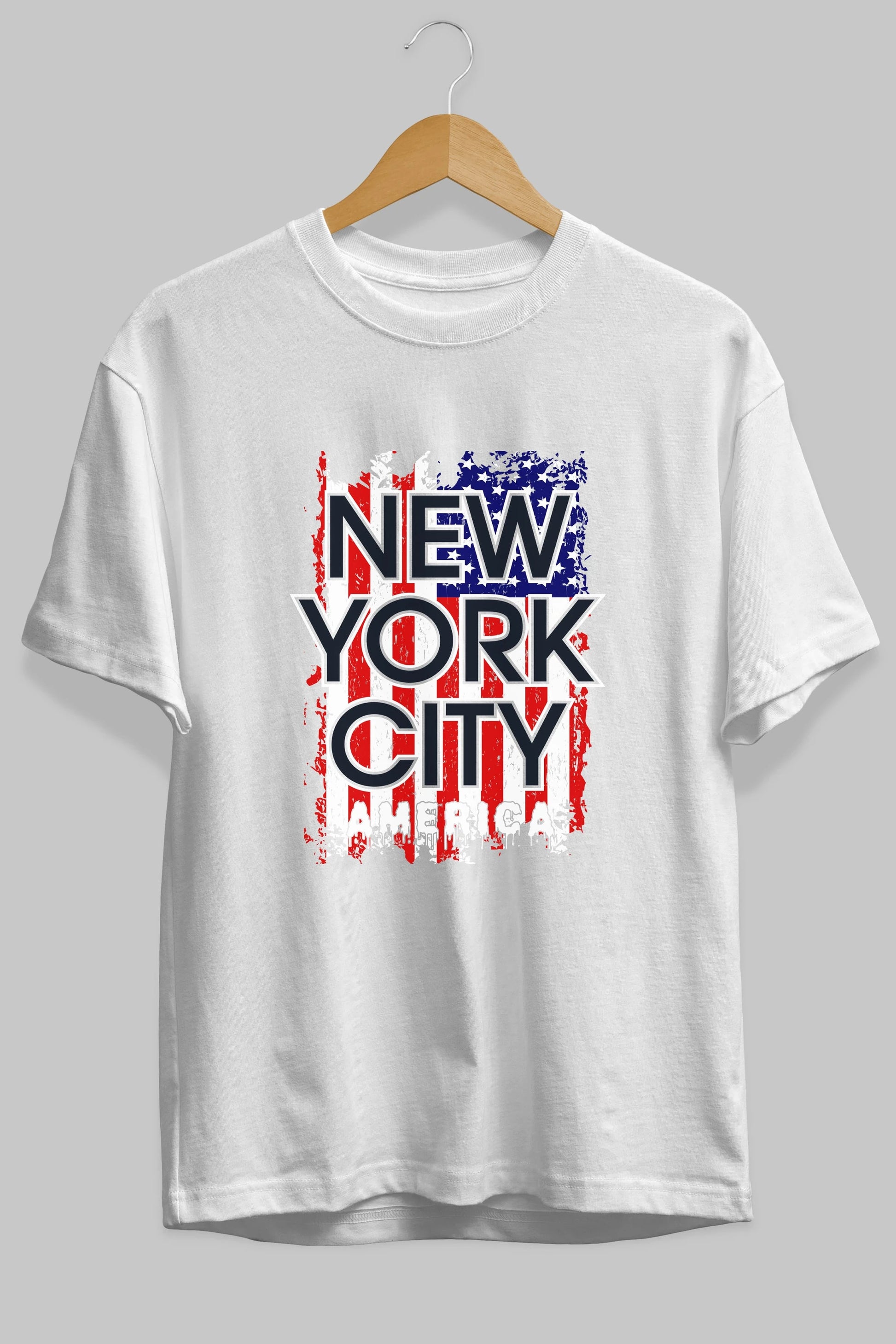 New York City 2 Ön Baskılı Oversize t-shirt Erkek Kadın Unisex