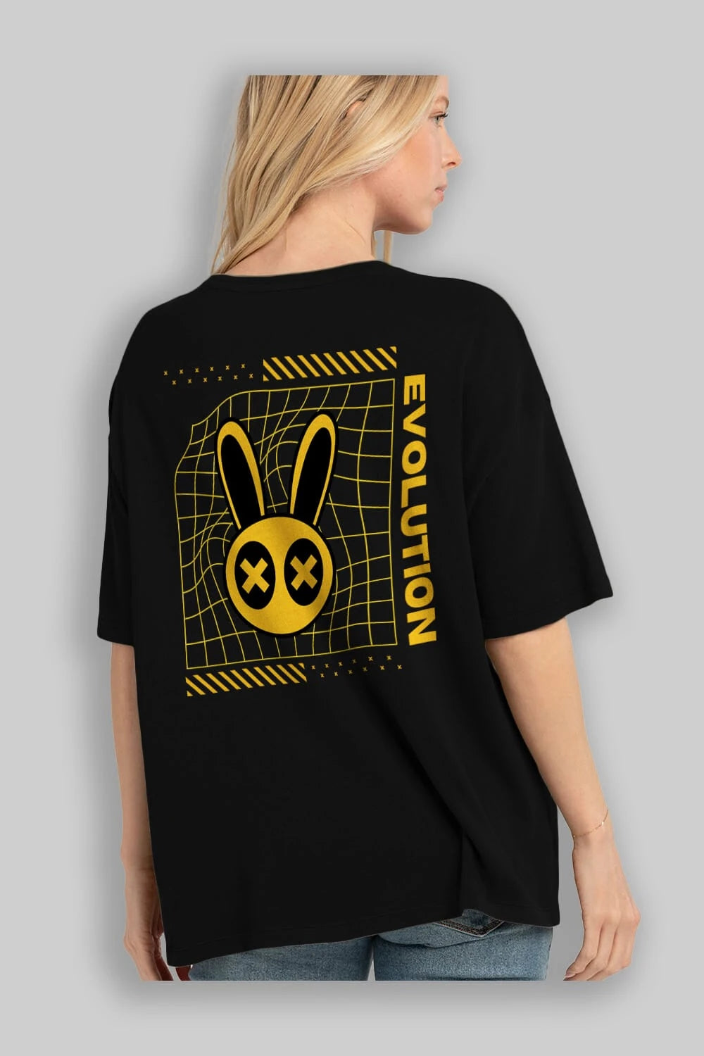 Evolution Yazılı Arka Baskılı Oversize t-shirt Erkek Kadın Unisex