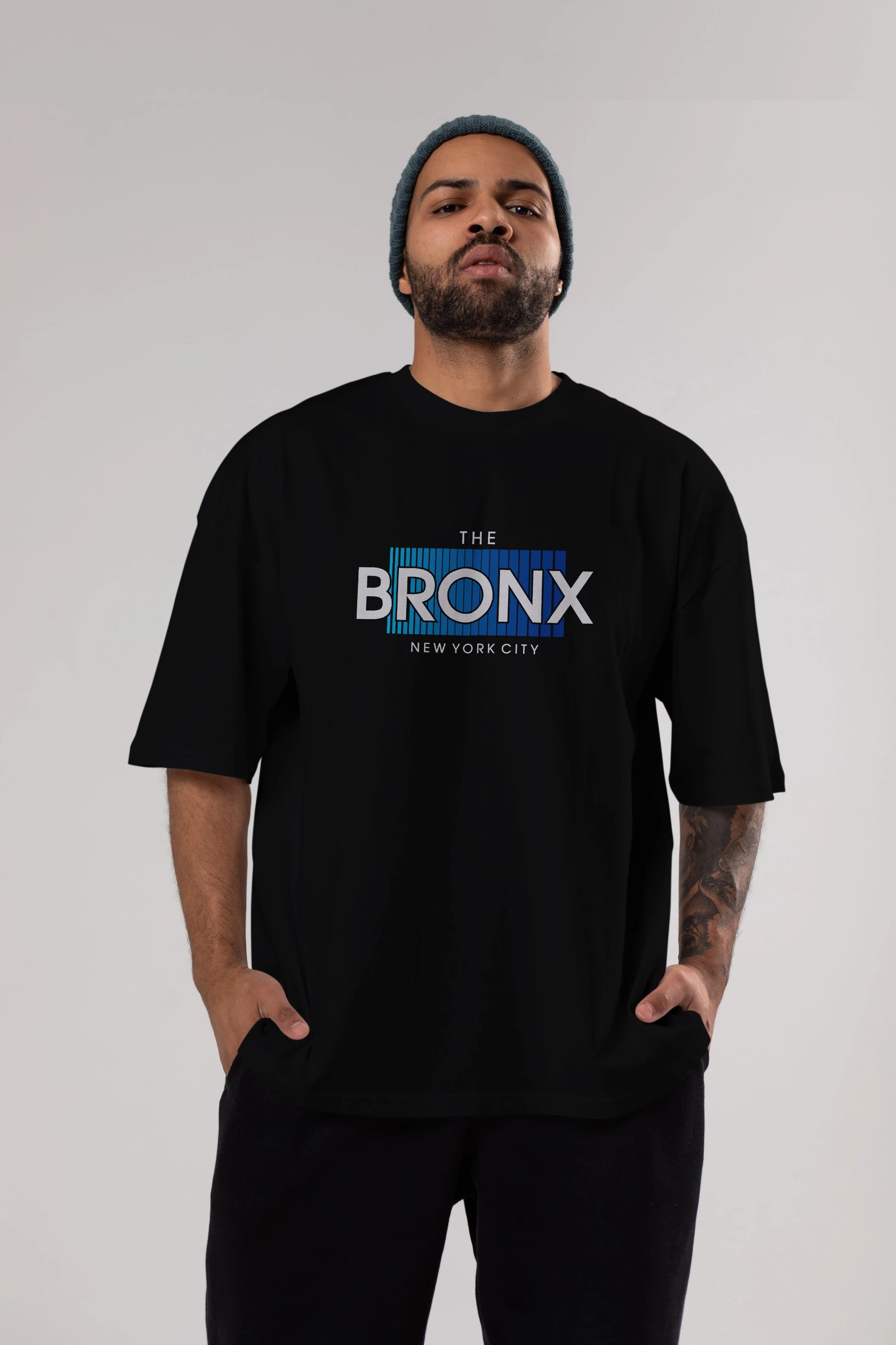 The Bronx Ön Baskılı Oversize t-shirt Erkek Kadın Unisex