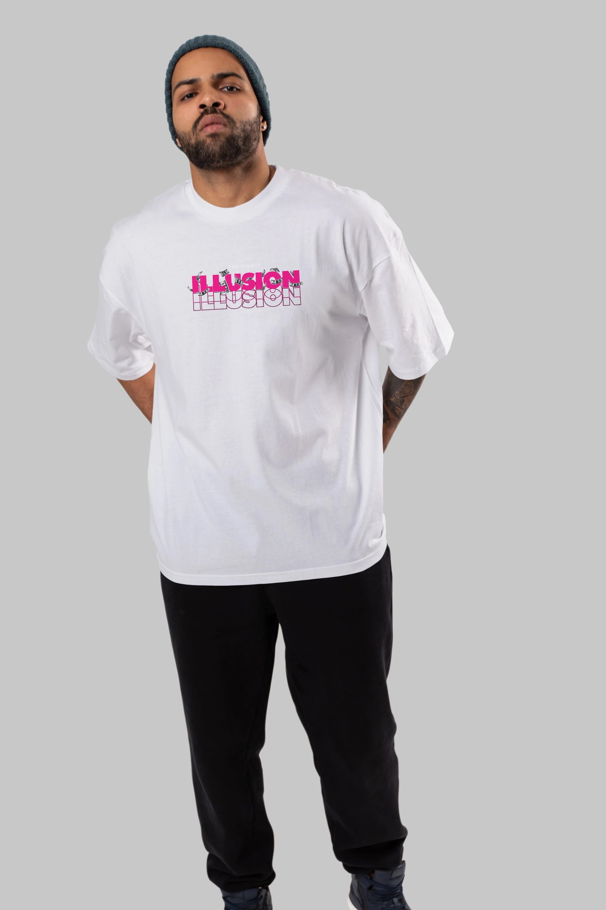 The Money Illusion Ön Baskılı Oversize t-shirt Erkek Kadın Unisex