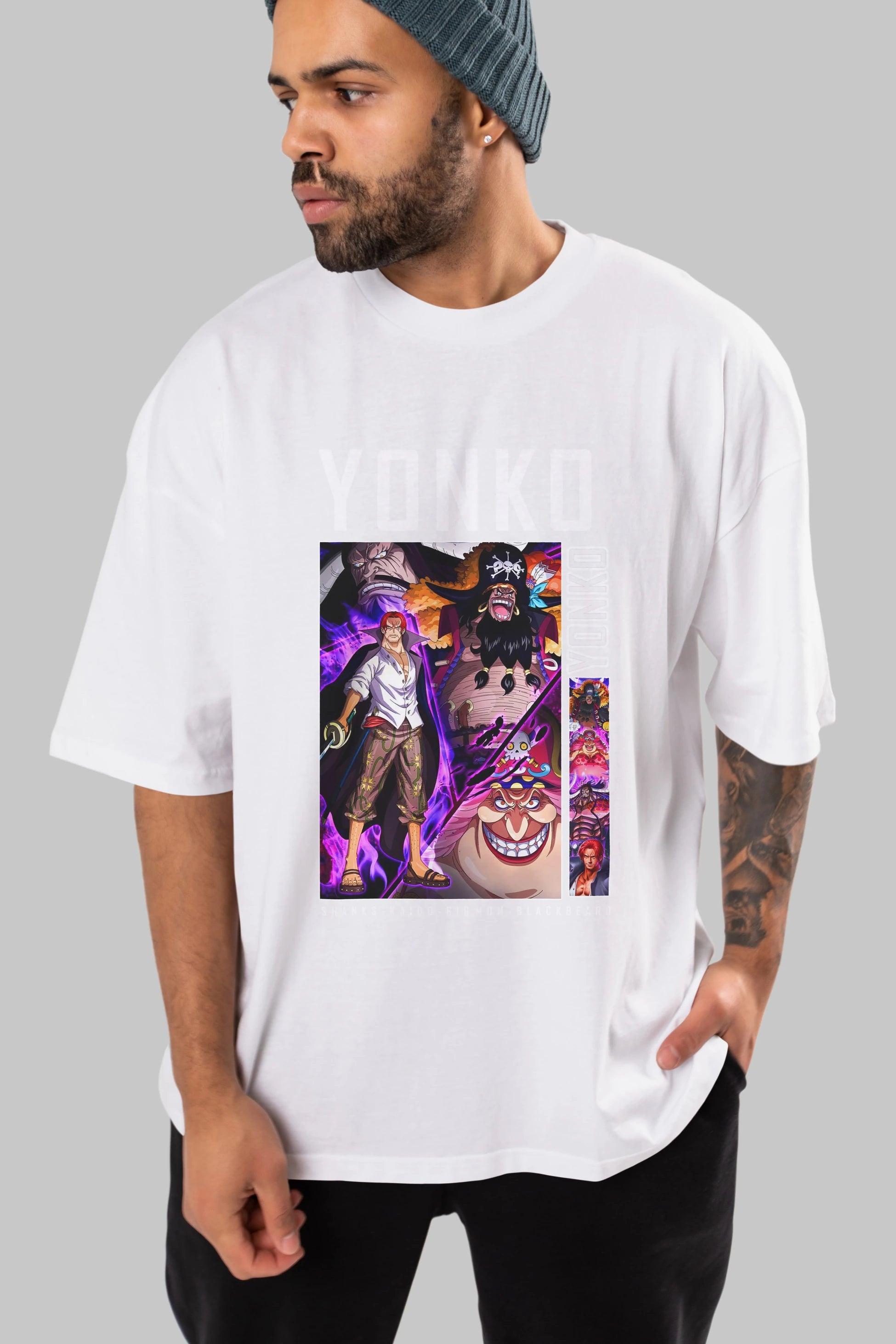 Yonko Anime Ön Baskılı Oversize t-shirt Erkek Kadın Unisex
