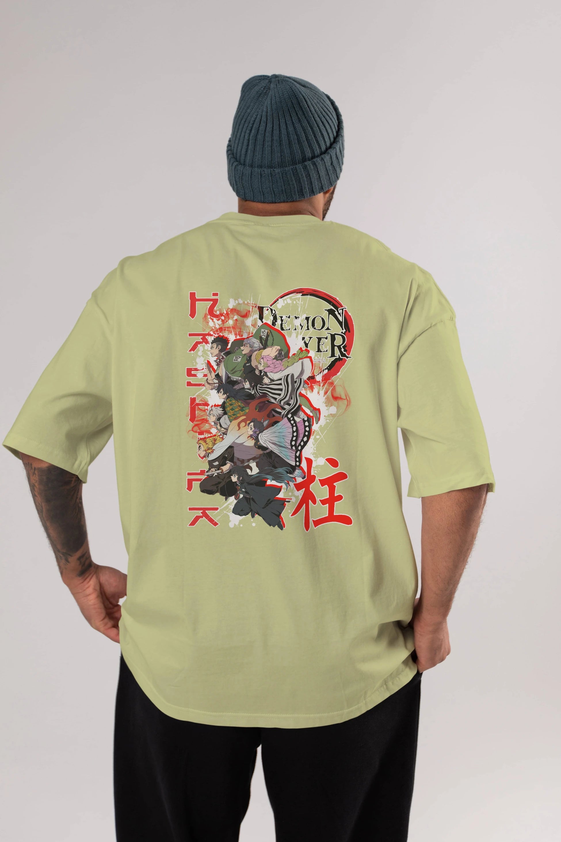 DEMON SLAYER SLAYERS Anime Arka Baskılı Oversize t-shirt Erkek Kadın Unisex