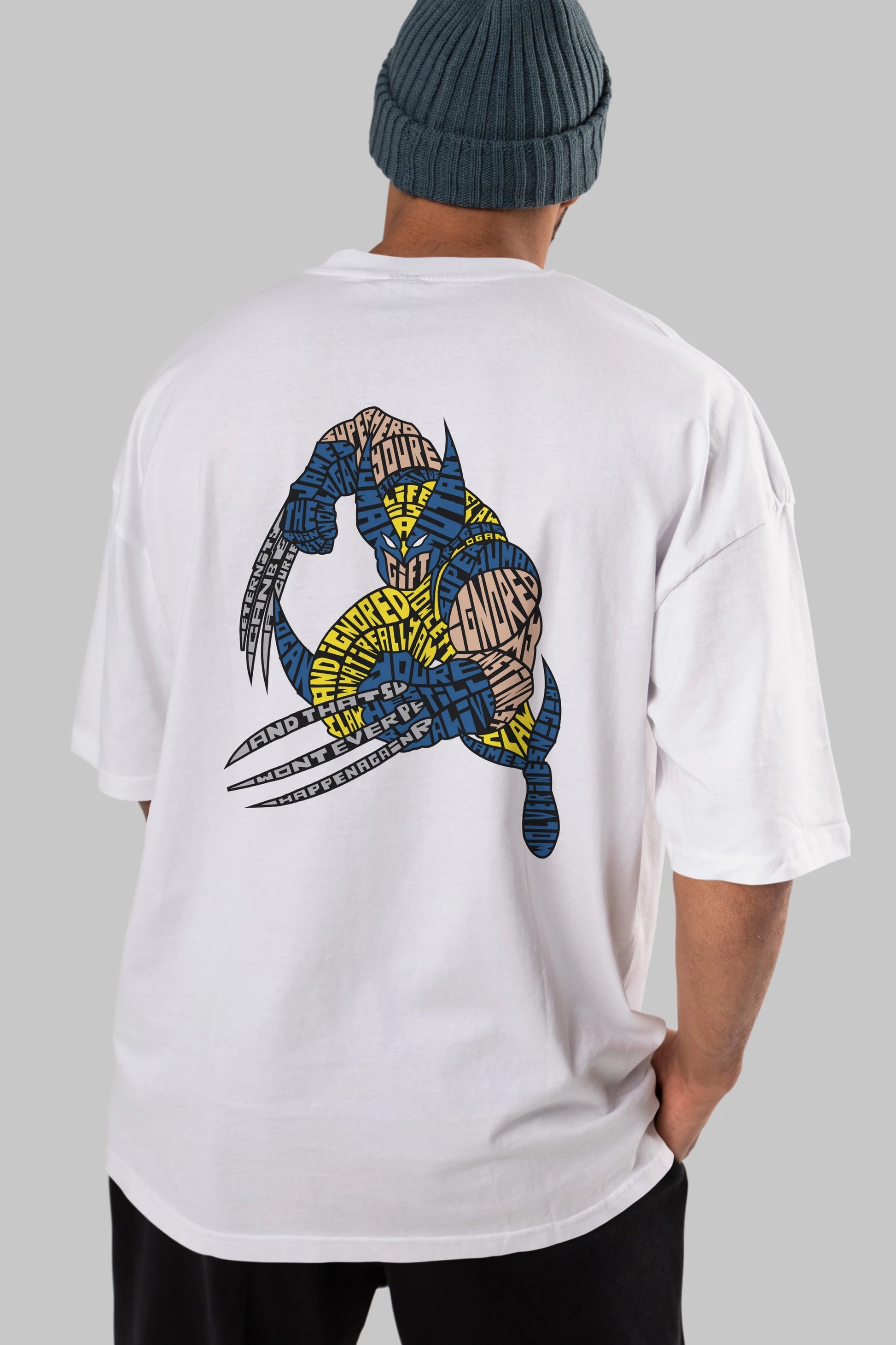 Logan Arka Baskılı Oversize t-shirt %100 pamuk Erkek Kadın Unisex