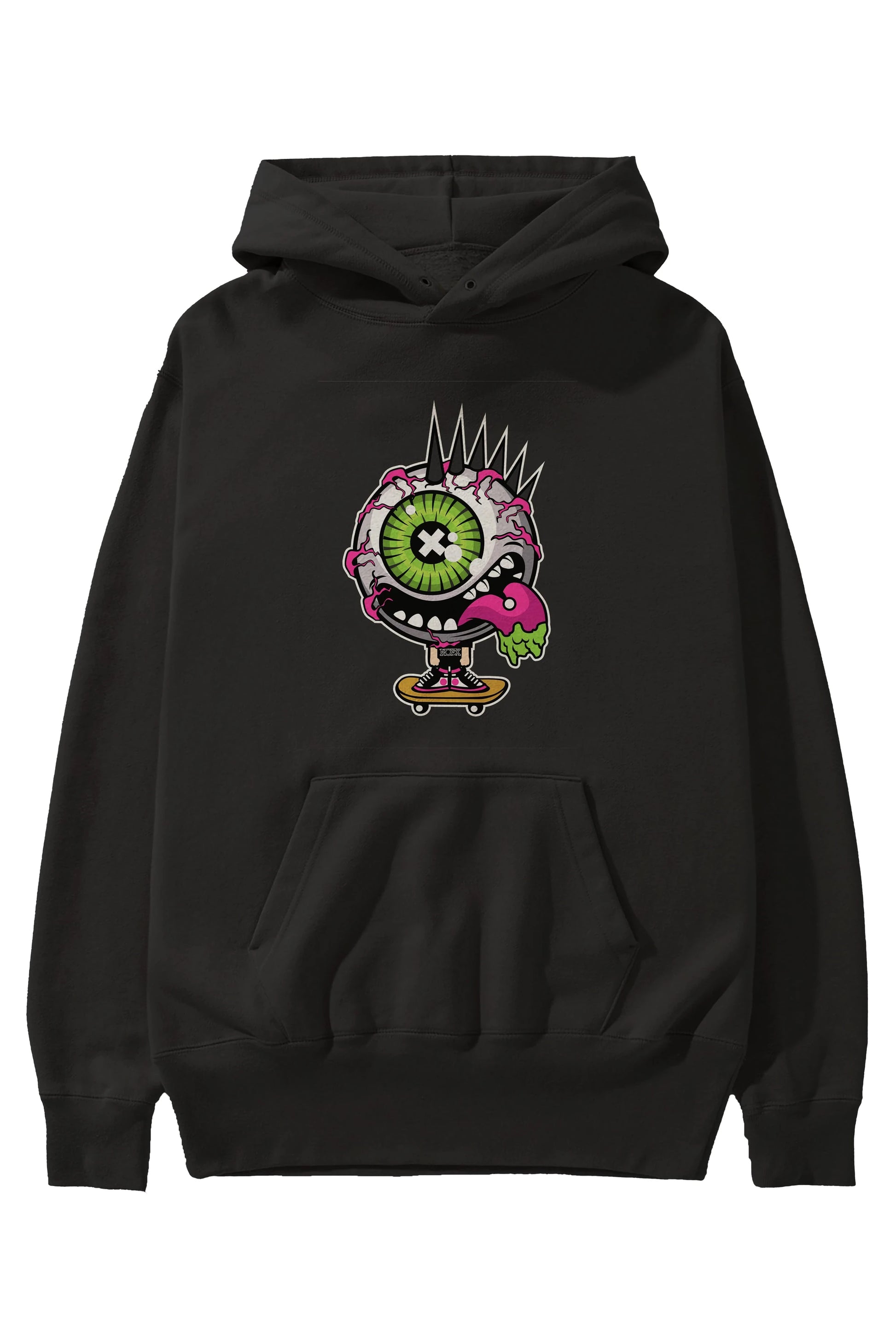 Eye Monster Skater Ön Baskılı Hoodie Oversize Kapüşonlu Sweatshirt Erkek Kadın Unisex