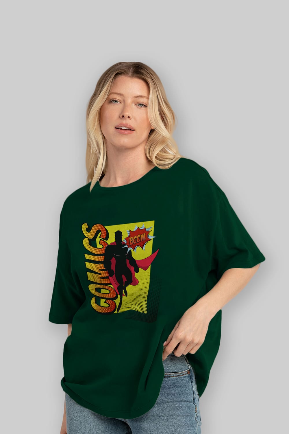 Comics Boom Ön Baskılı Oversize t-shirt Erkek Kadın Unisex