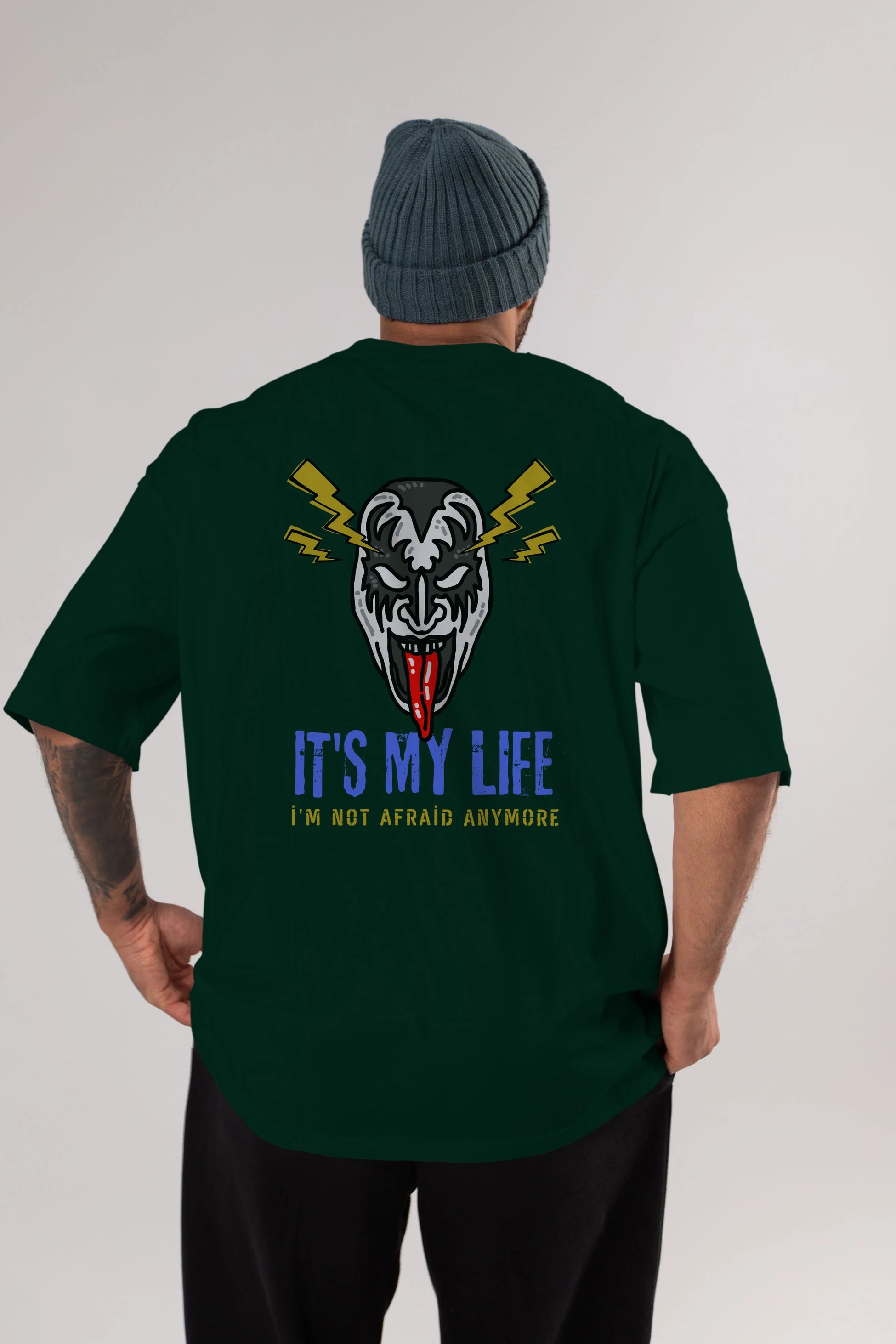 Its My Life Yazılı Arka Baskılı Oversize t-shirt Erkek Kadın Unisex