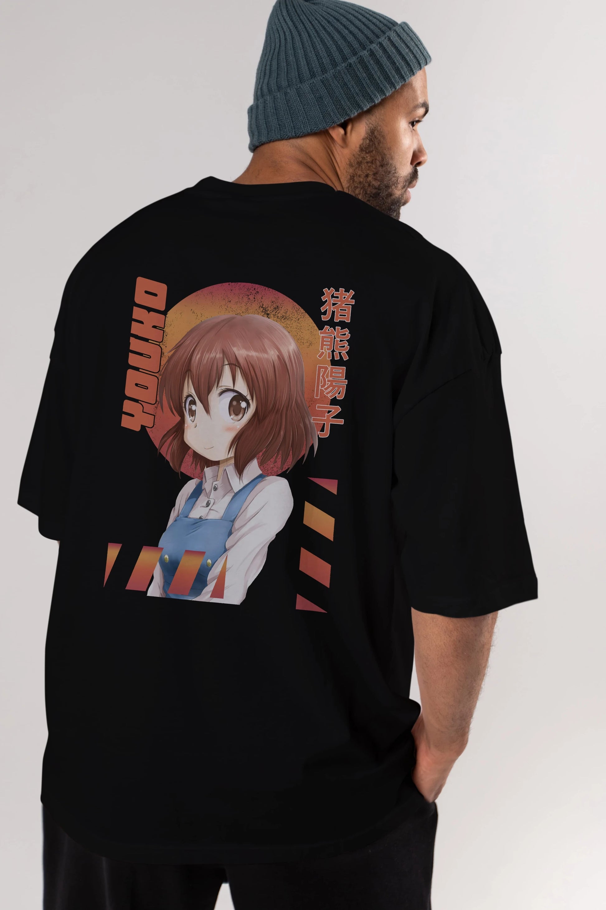Youko Inokuma 5 Anime Arka Baskılı Oversize t-shirt Erkek Kadın Unisex