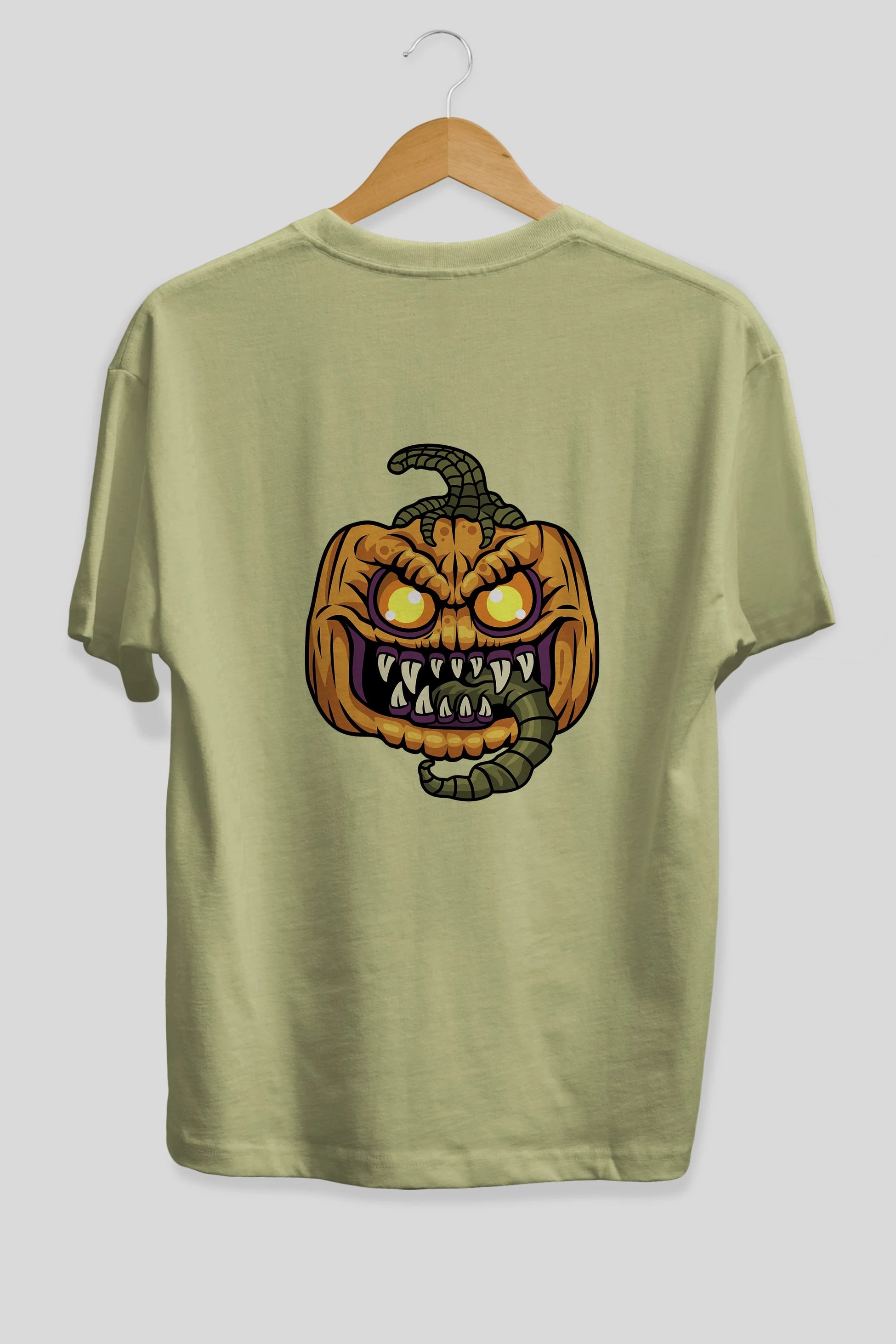 Halloween Arka Baskılı Oversize t-shirt Erkek Kadın Unisex %100 Pamuk tişort
