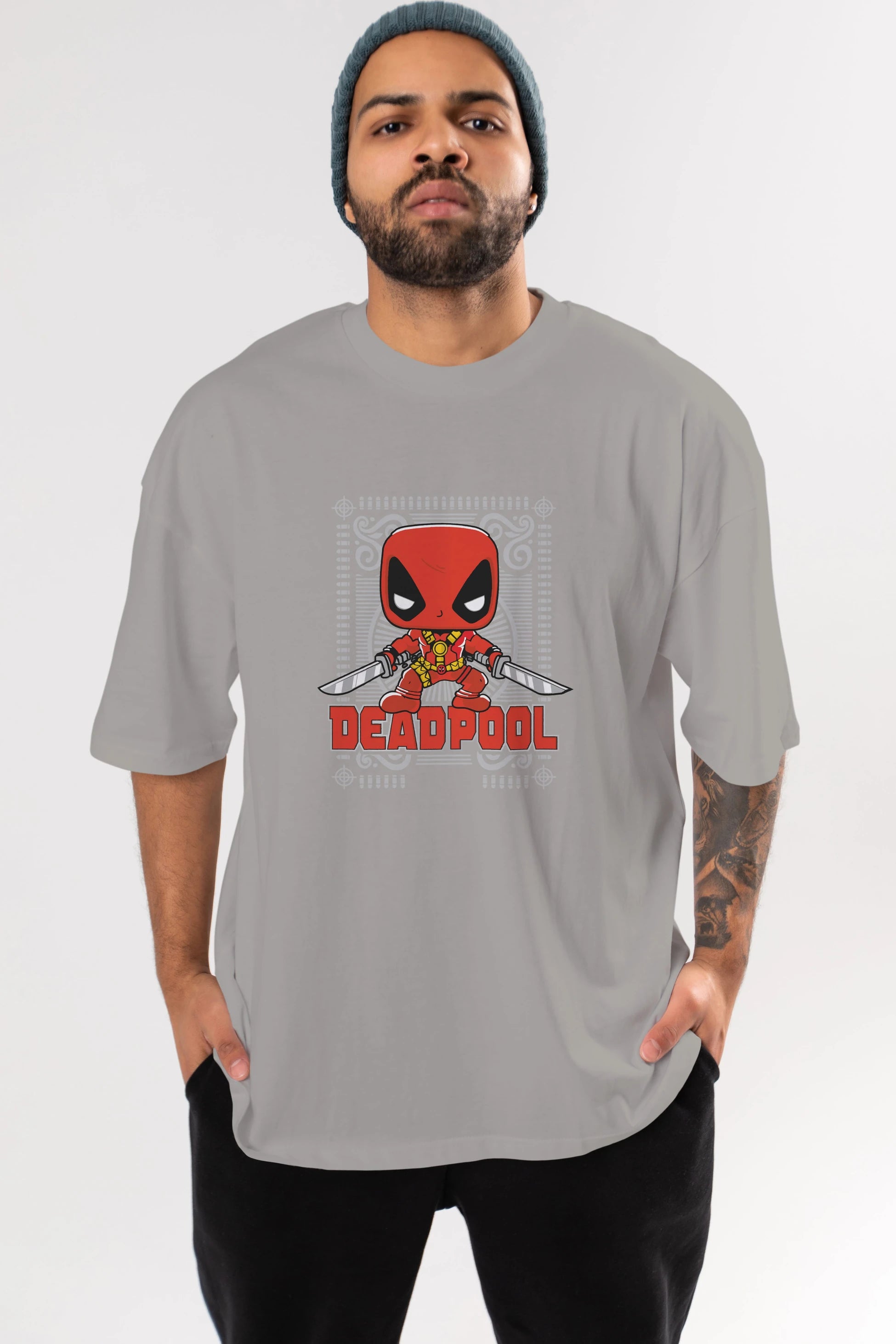 Deadpool (17) Ön Baskılı Oversize t-shirt Erkek Kadın Unisex %100 Pamuk Bisiklet Yaka tişort