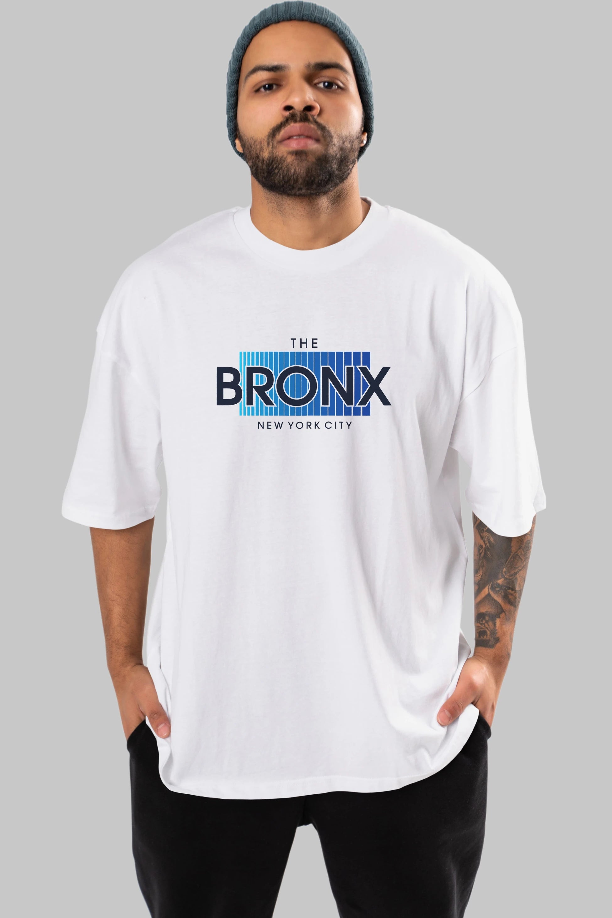 The Bronx Ön Baskılı Oversize t-shirt Erkek Kadın Unisex