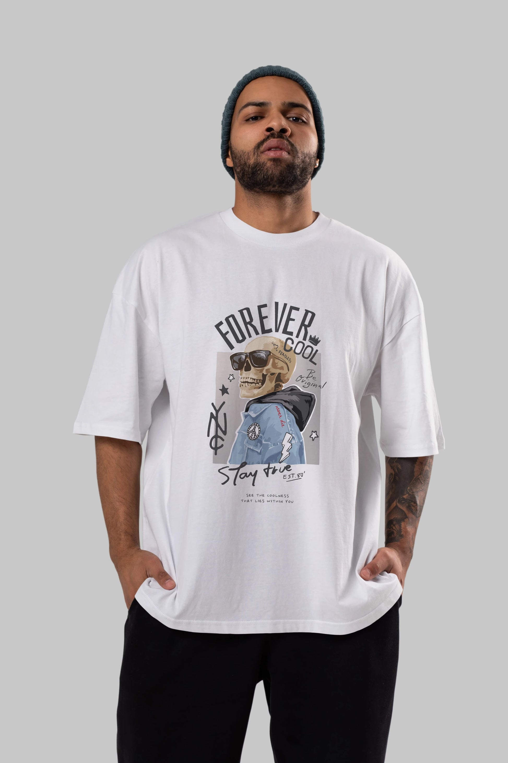Teddy Bear Forever Cool Ön Baskılı Oversize t-shirt Erkek Kadın Unisex %100 Pamuk