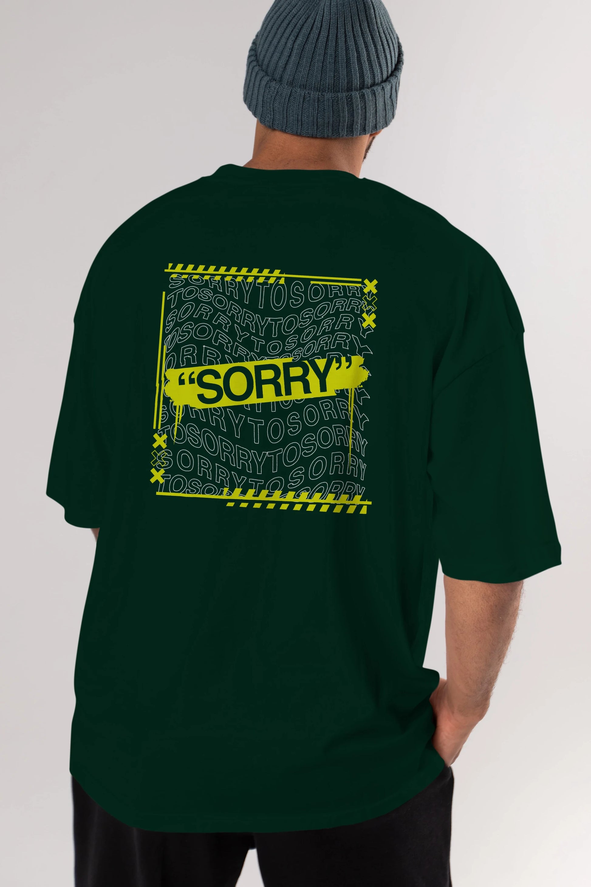 Sorry to Sorry Arka Baskılı Oversize t-shirt Erkek Kadın Unisex