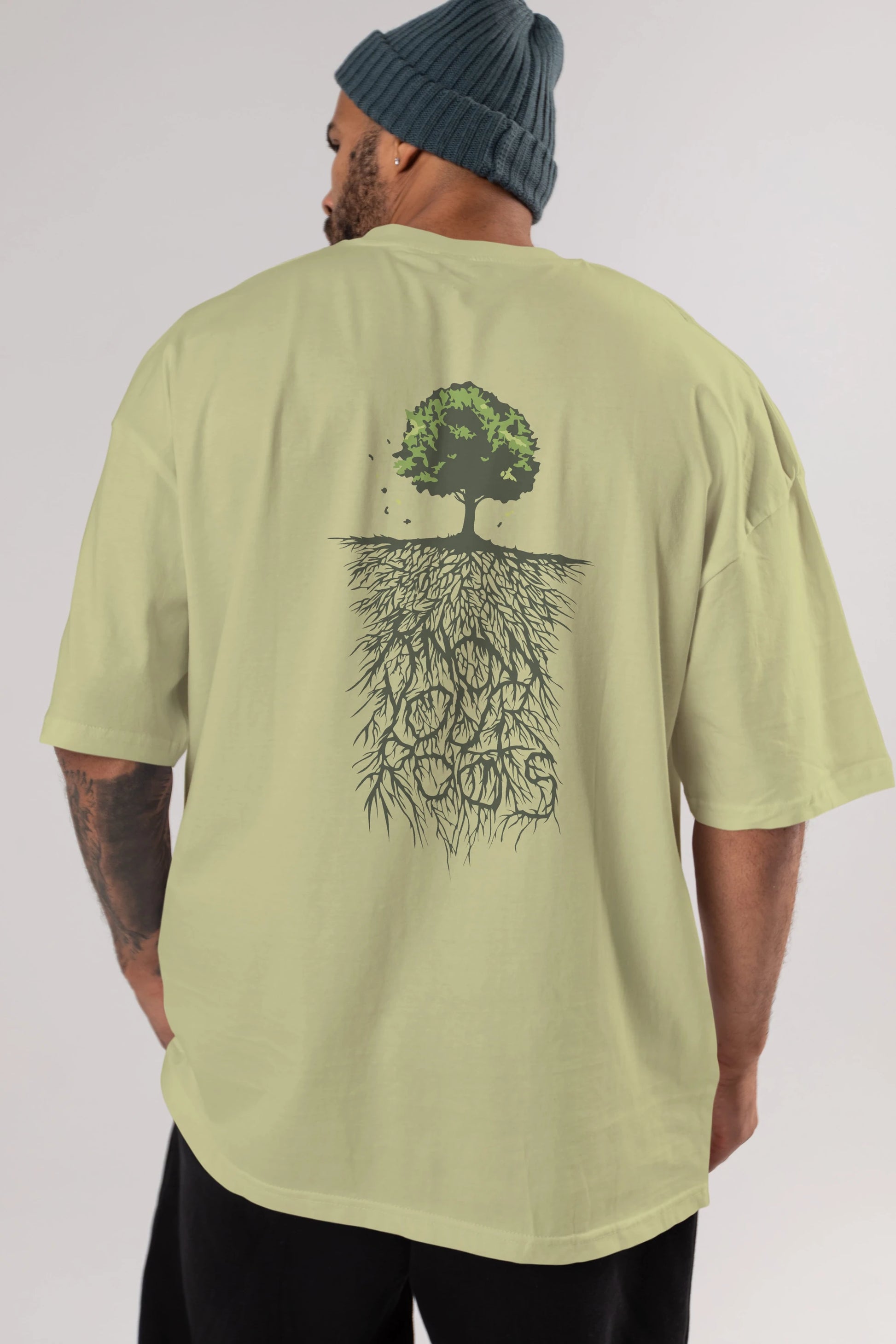 Know Your Roots Arka Baskılı Oversize t-shirt %100 pamuk Erkek Kadın Unisex