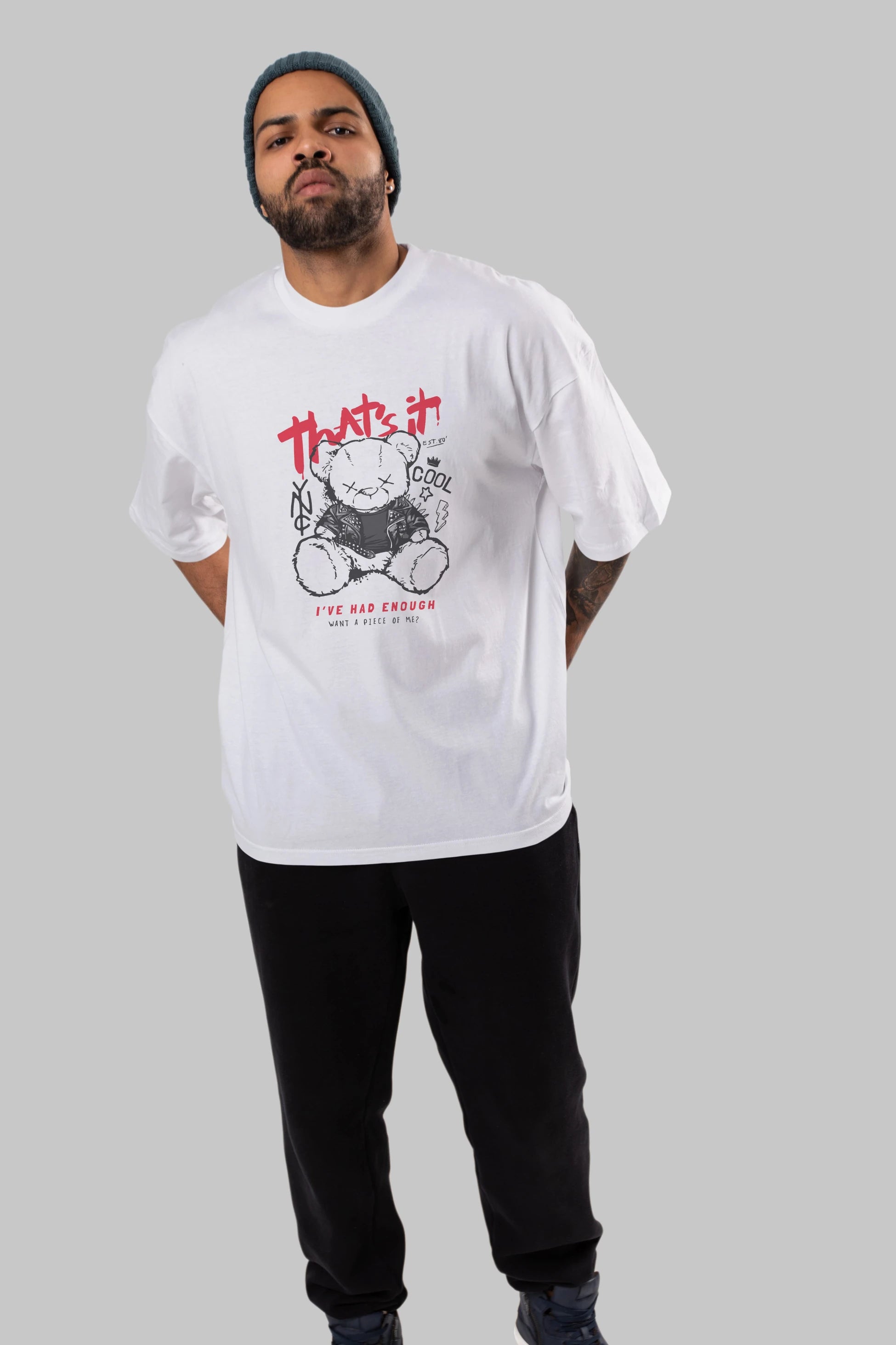 Thats it Bear Ön Baskılı Oversize t-shirt Erkek Kadın Unisex