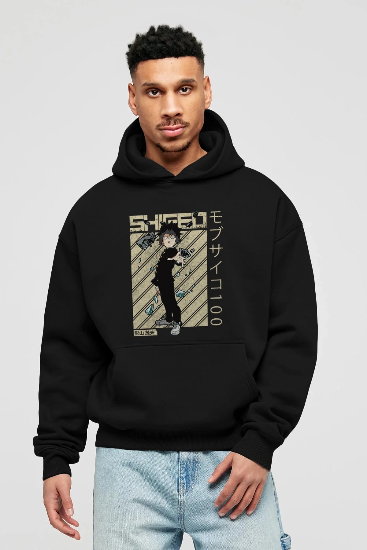 Shigeo Kageyama 3 Anime Ön Baskılı Hoodie Oversize Kapüşonlu Sweatshirt Erkek Kadın Unisex