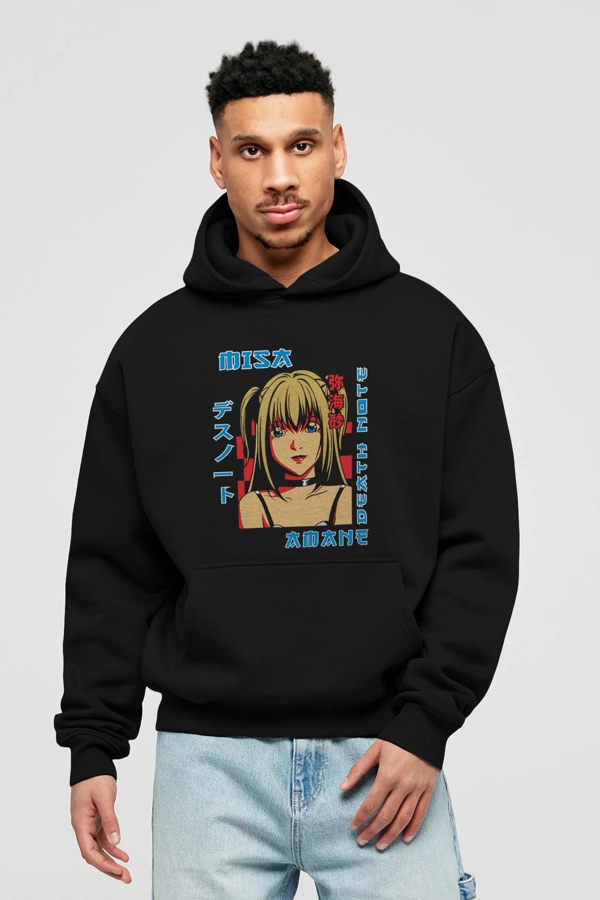MISA-DEATH NOTE Anime Ön Baskılı Hoodie Oversize Kapüşonlu Sweatshirt Erkek Kadın Unisex