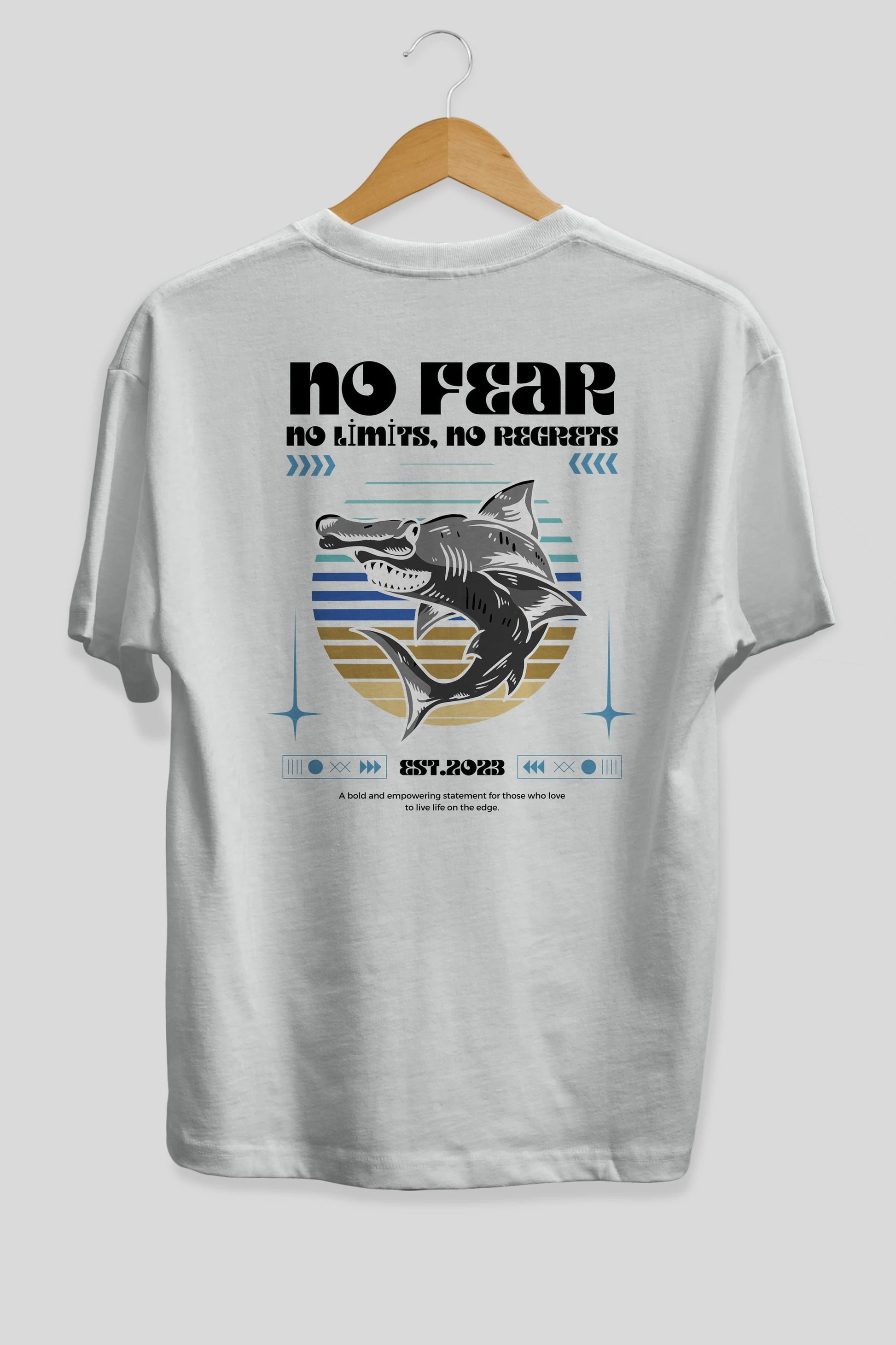 No Fear Yazılı Arka Baskılı Oversize t-shirt Erkek Kadın Unisex