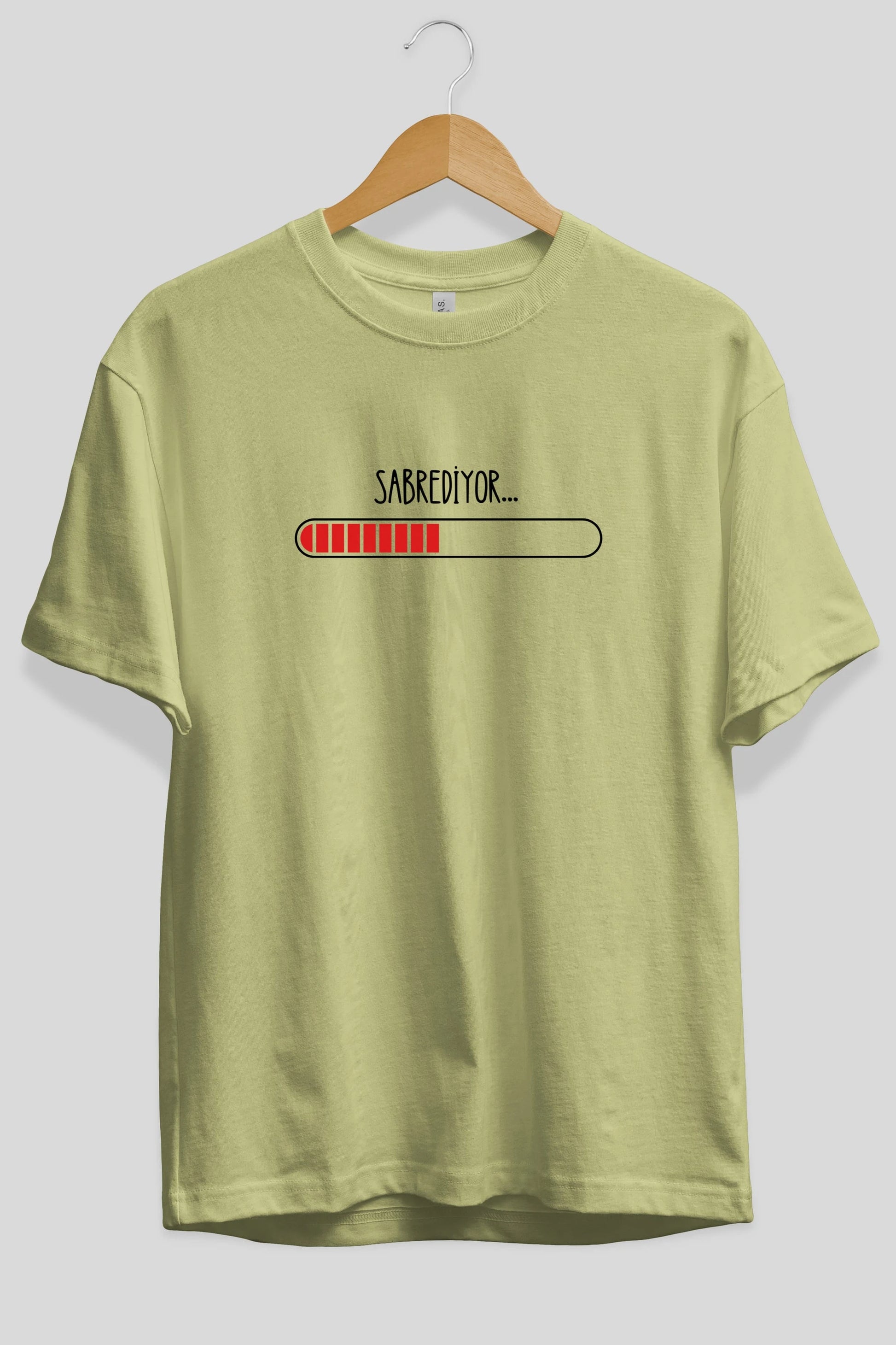 Sabrediyor Yazılı Ön Baskılı Oversize t-shirt Erkek Kadın Unisex