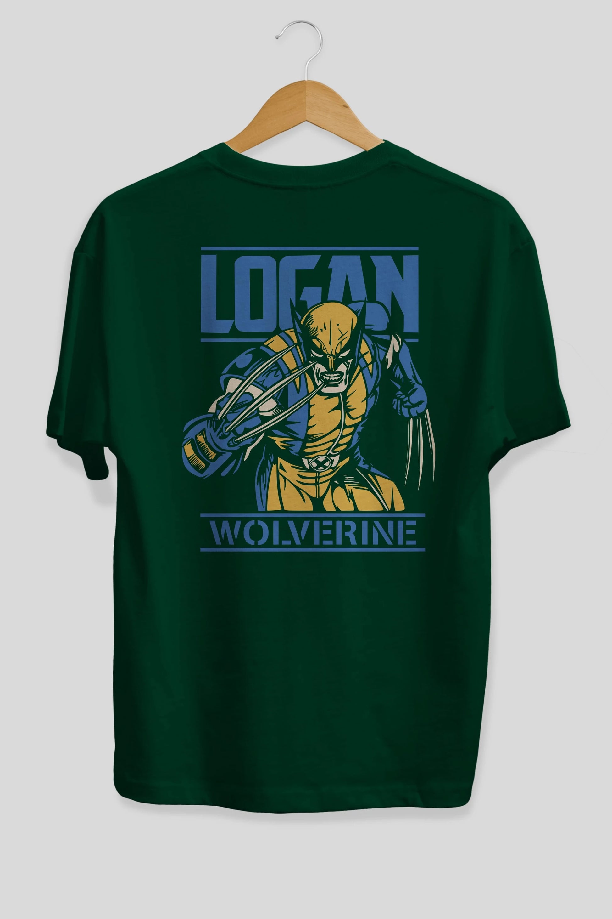 Wolverine Logan Arka Baskılı Oversize t-shirt Erkek Kadın Unisex %100 Pamuk Bisiklet Yaka tişort