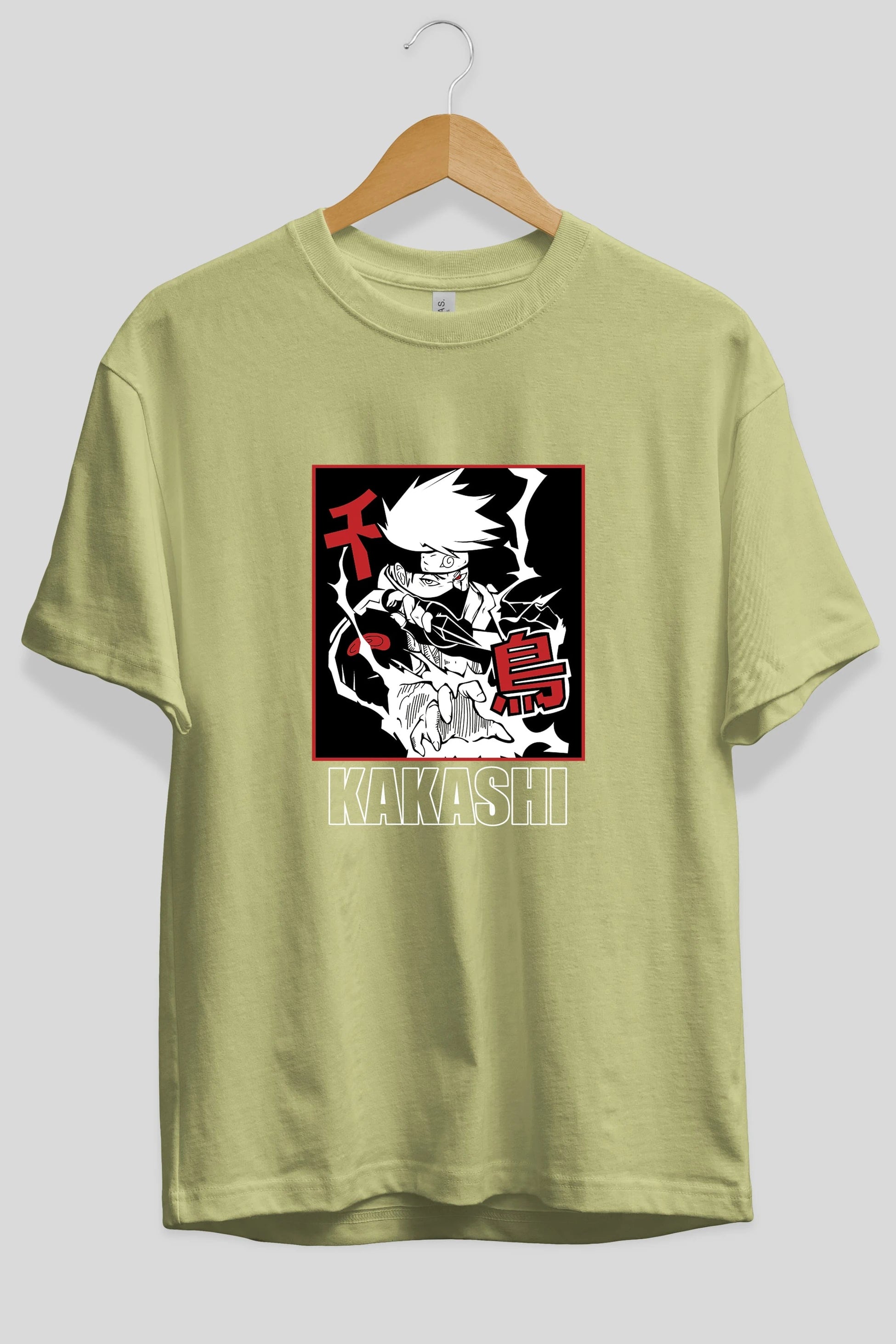 KAKASHI HATAKE NARUTO Anime Ön Baskılı Oversize t-shirt %100 pamuk Erkek Kadın Unisex