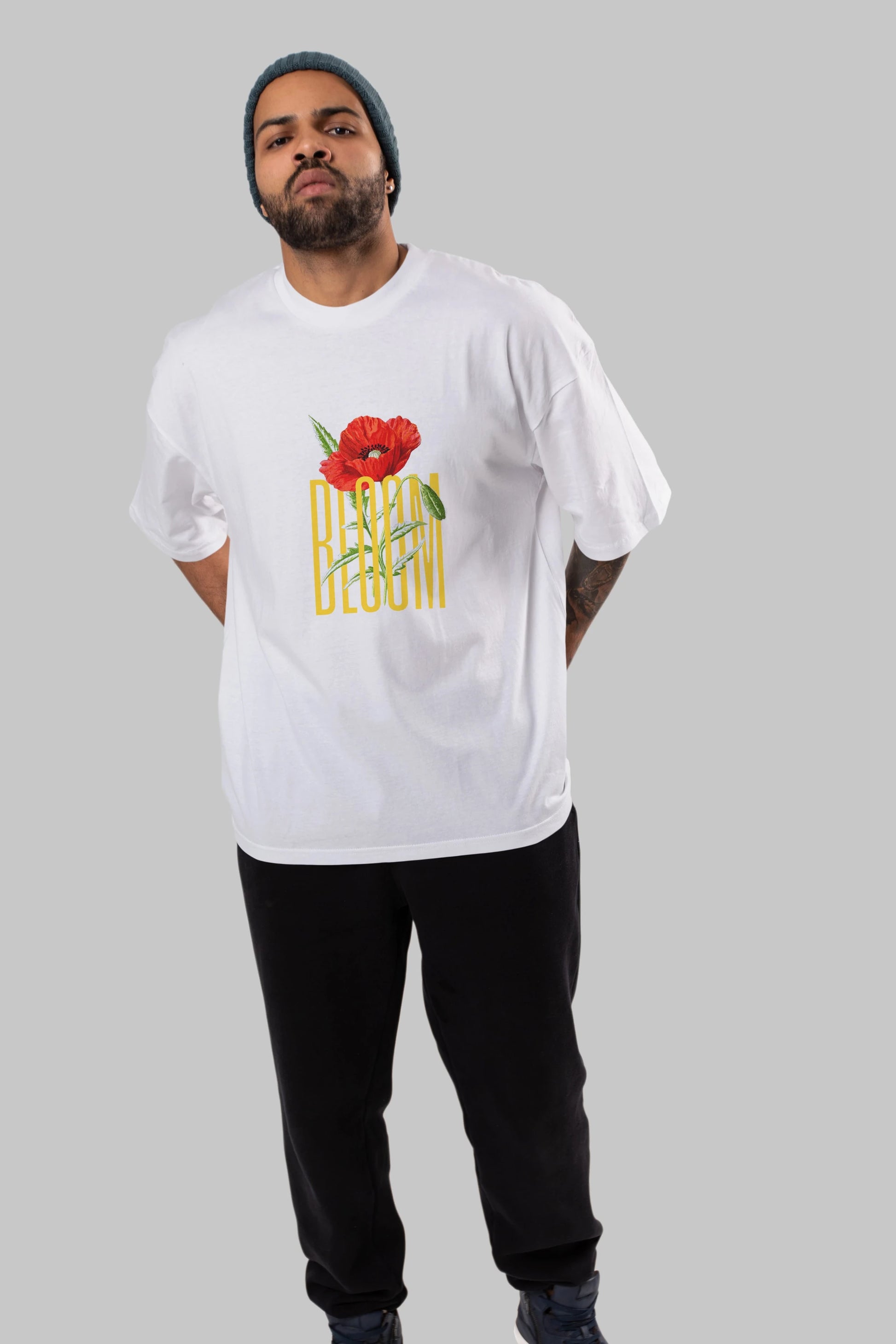 Bloom Flower Ön Baskılı Oversize t-shirt Erkek Kadın Unisex