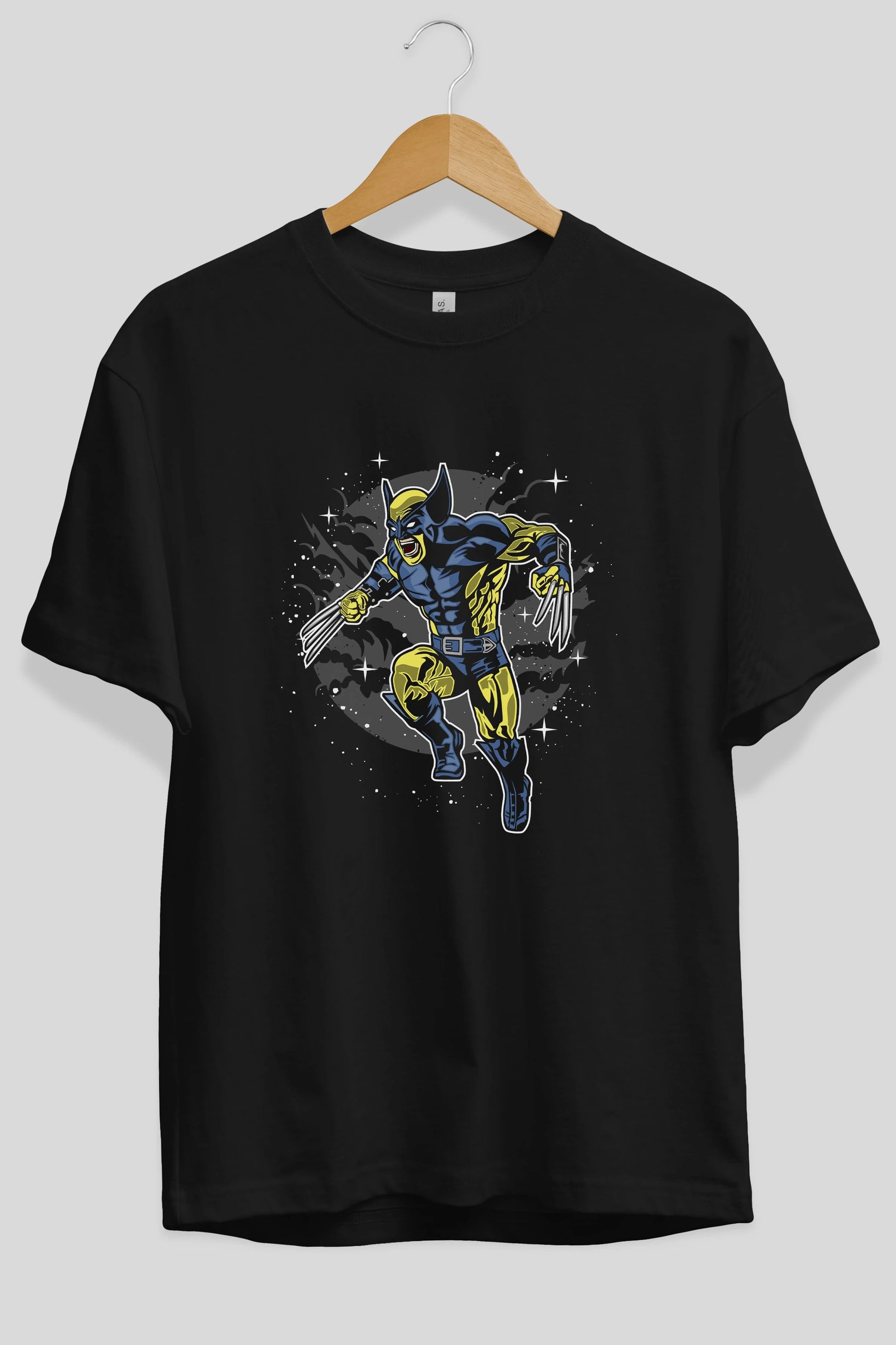 Wolverine Ön Baskılı Oversize t-shirt Erkek Kadın Unisex %100 Pamuk tişort
