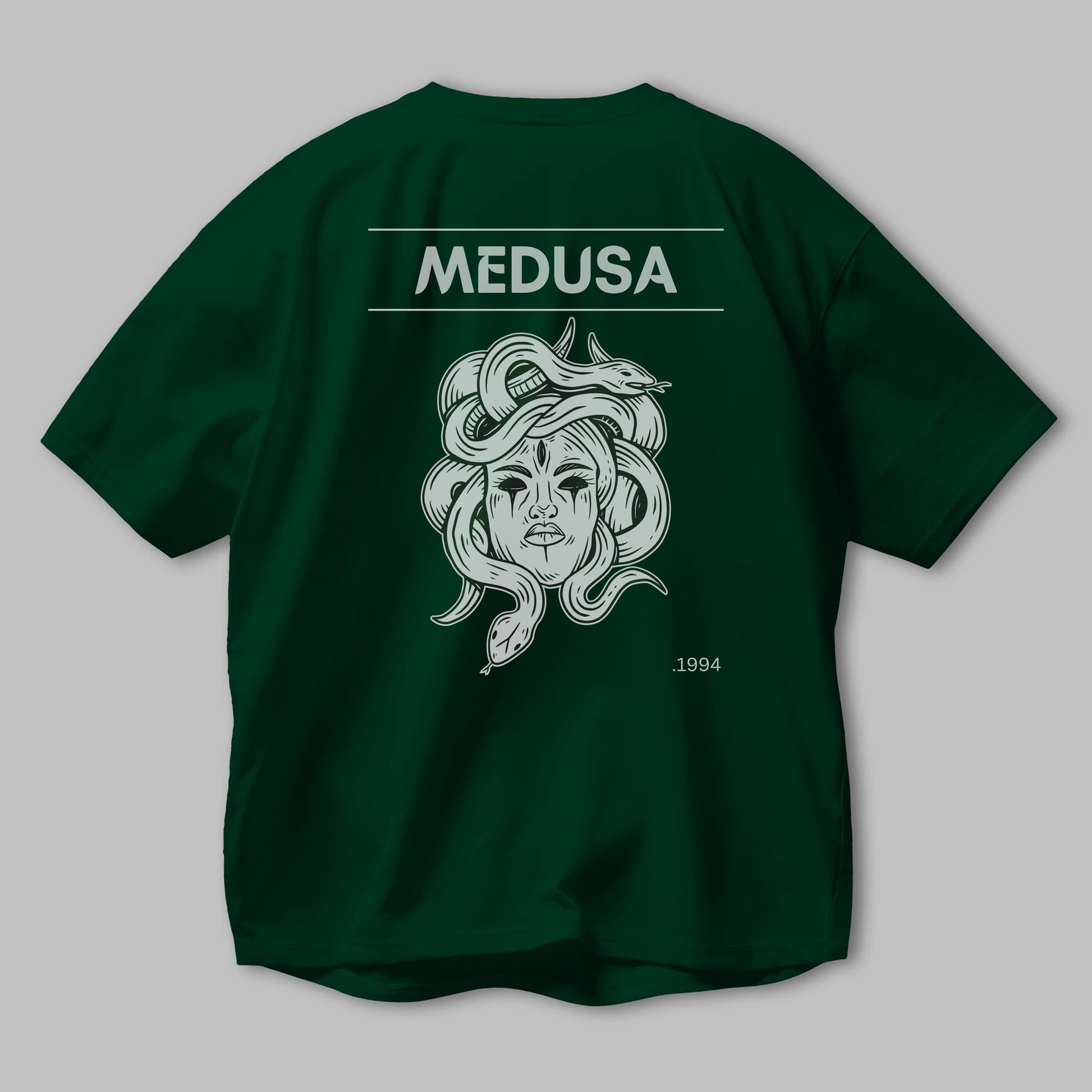 Medusa Arka Baskılı Oversize t-shirt Erkek Kadın Unisex