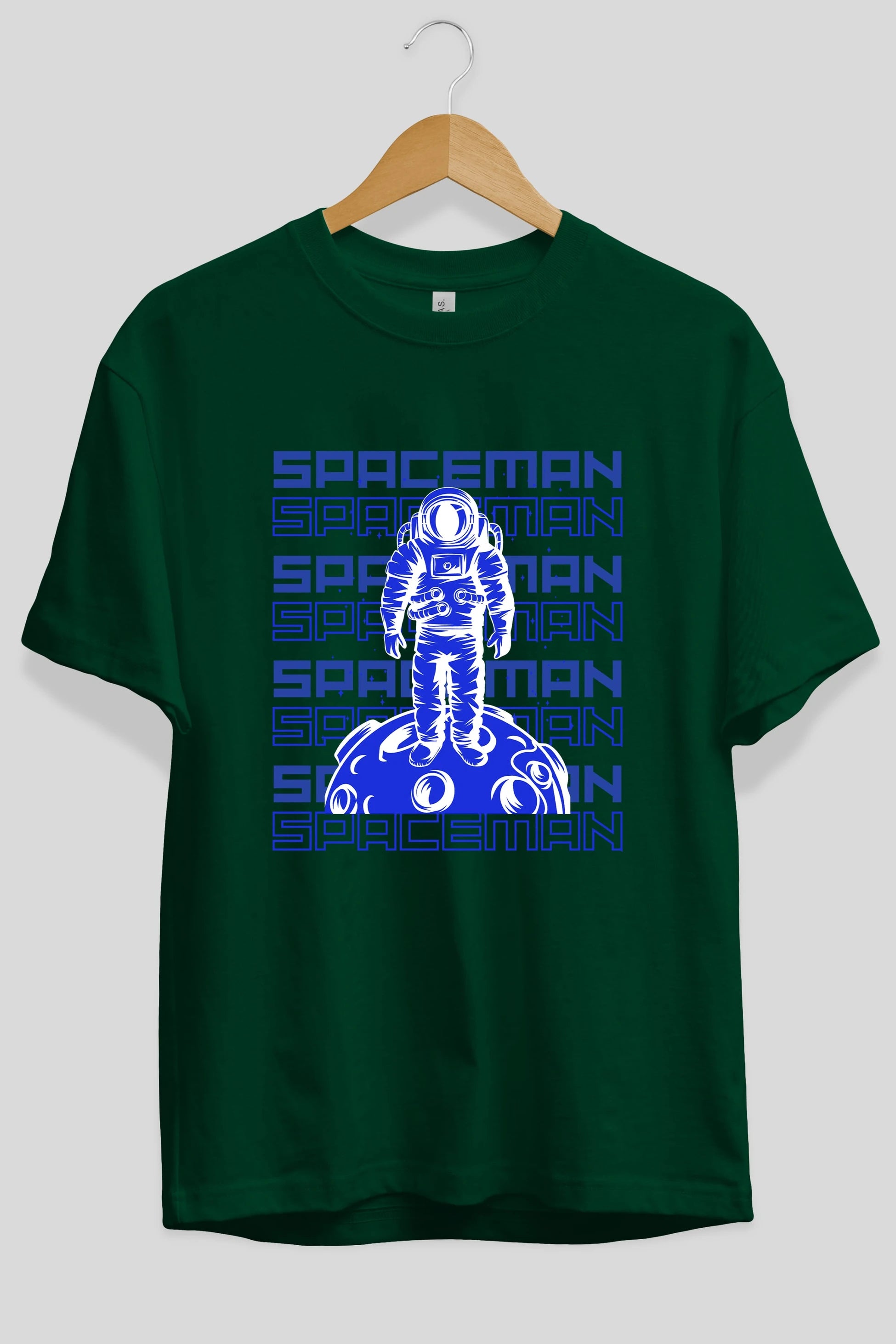 Spaceman Yazılı Ön Baskılı Oversize t-shirt Erkek Kadın Unisex