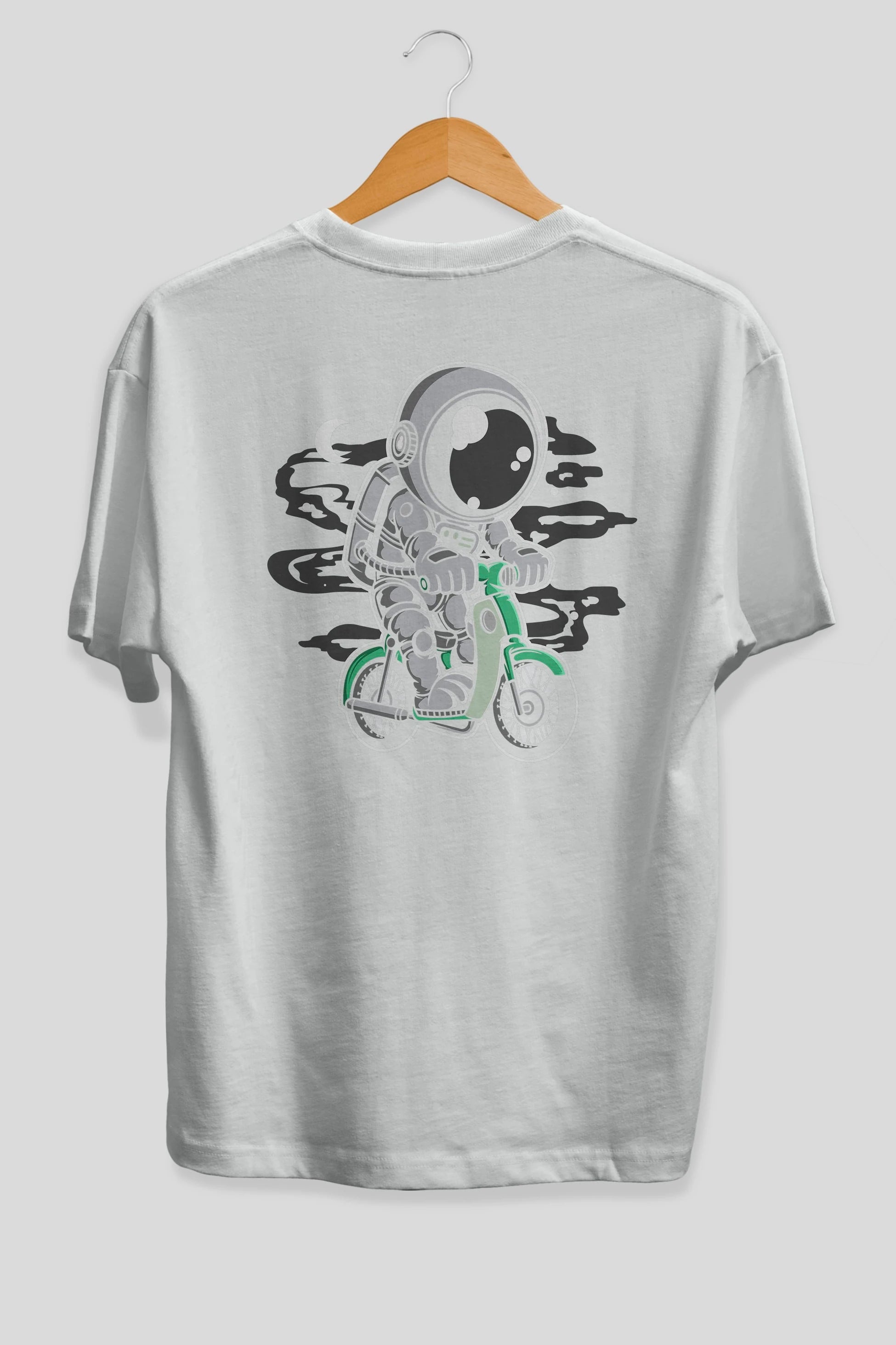 Astronaut Classic Motorbike Arka Baskılı Oversize t-shirt Erkek Kadın Unisex