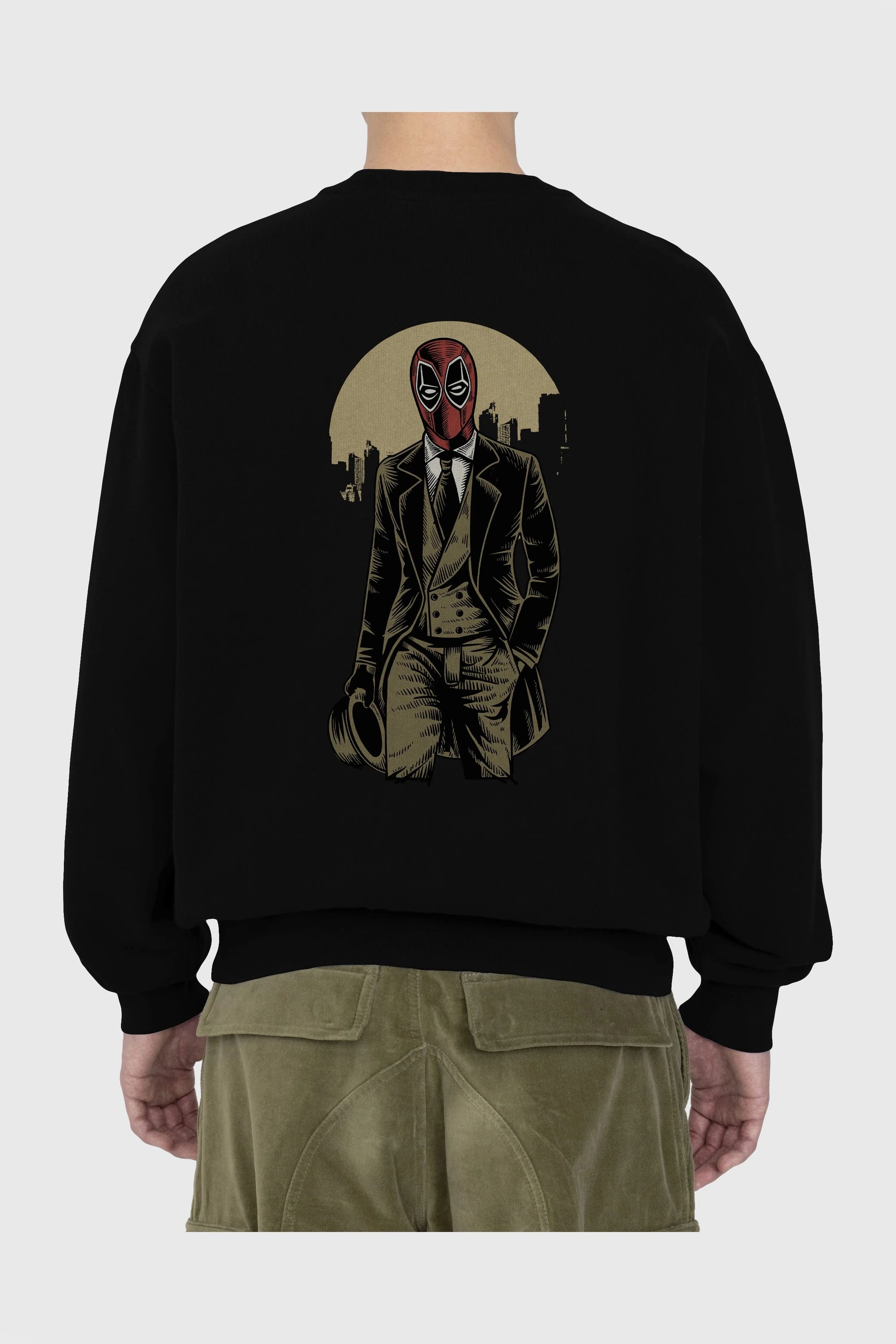 Classic Mercenary Arka Baskılı Oversize Sweatshirt Erkek Kadın Unisex
