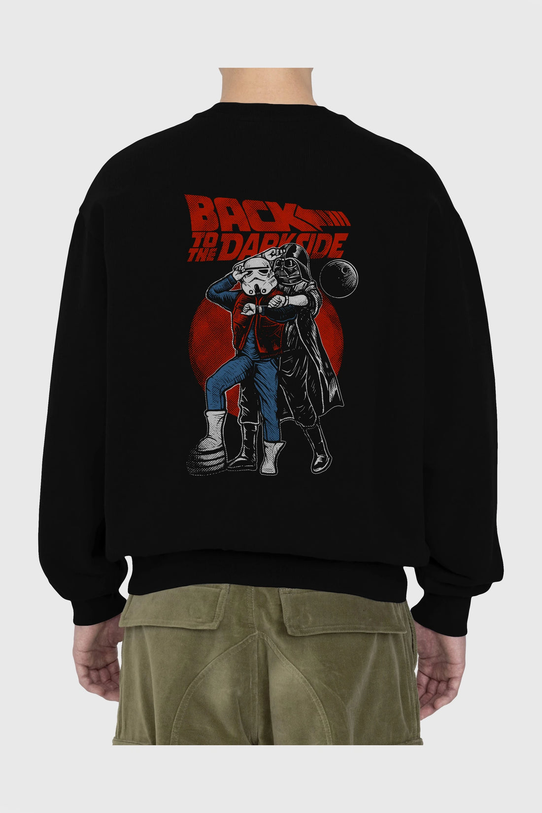 Back To The Darkside Arka Baskılı Oversize Sweatshirt Erkek Kadın Unisex