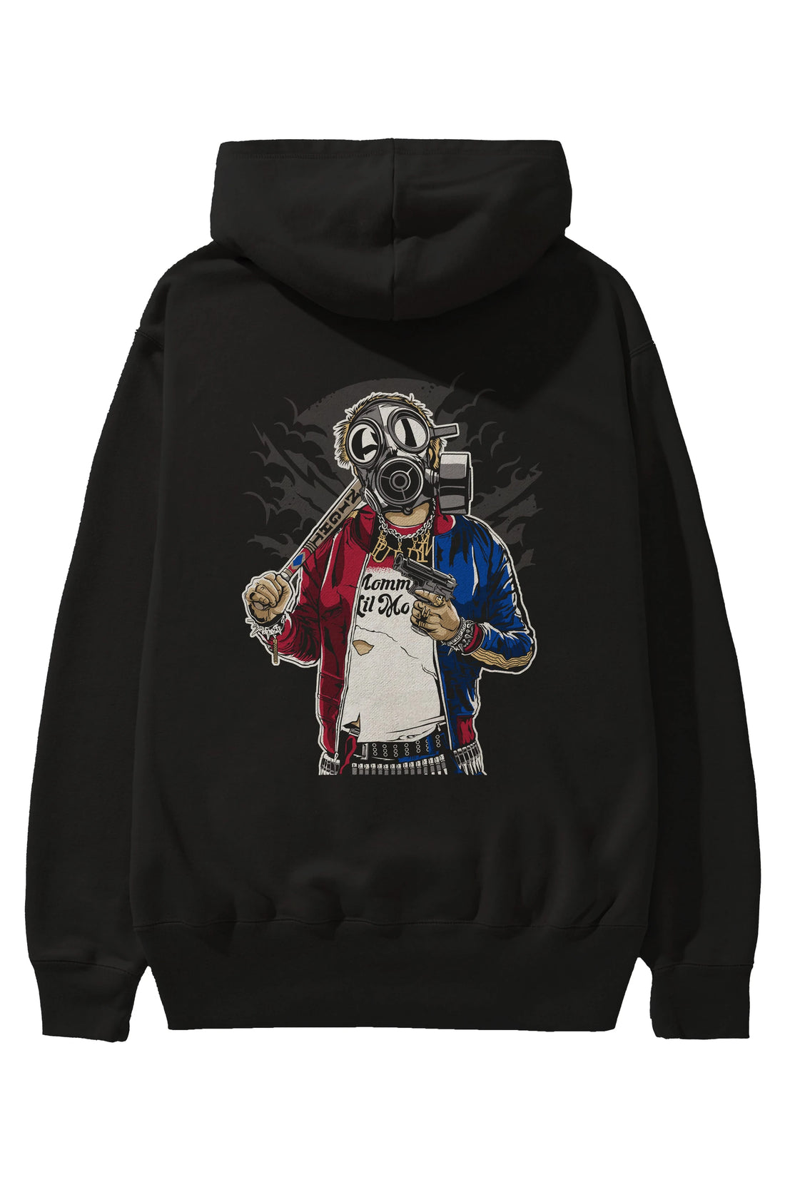 Suicide Gasmask Arka Baskılı Hoodie Oversize Kapüşonlu Sweatshirt Erkek Kadın Unisex