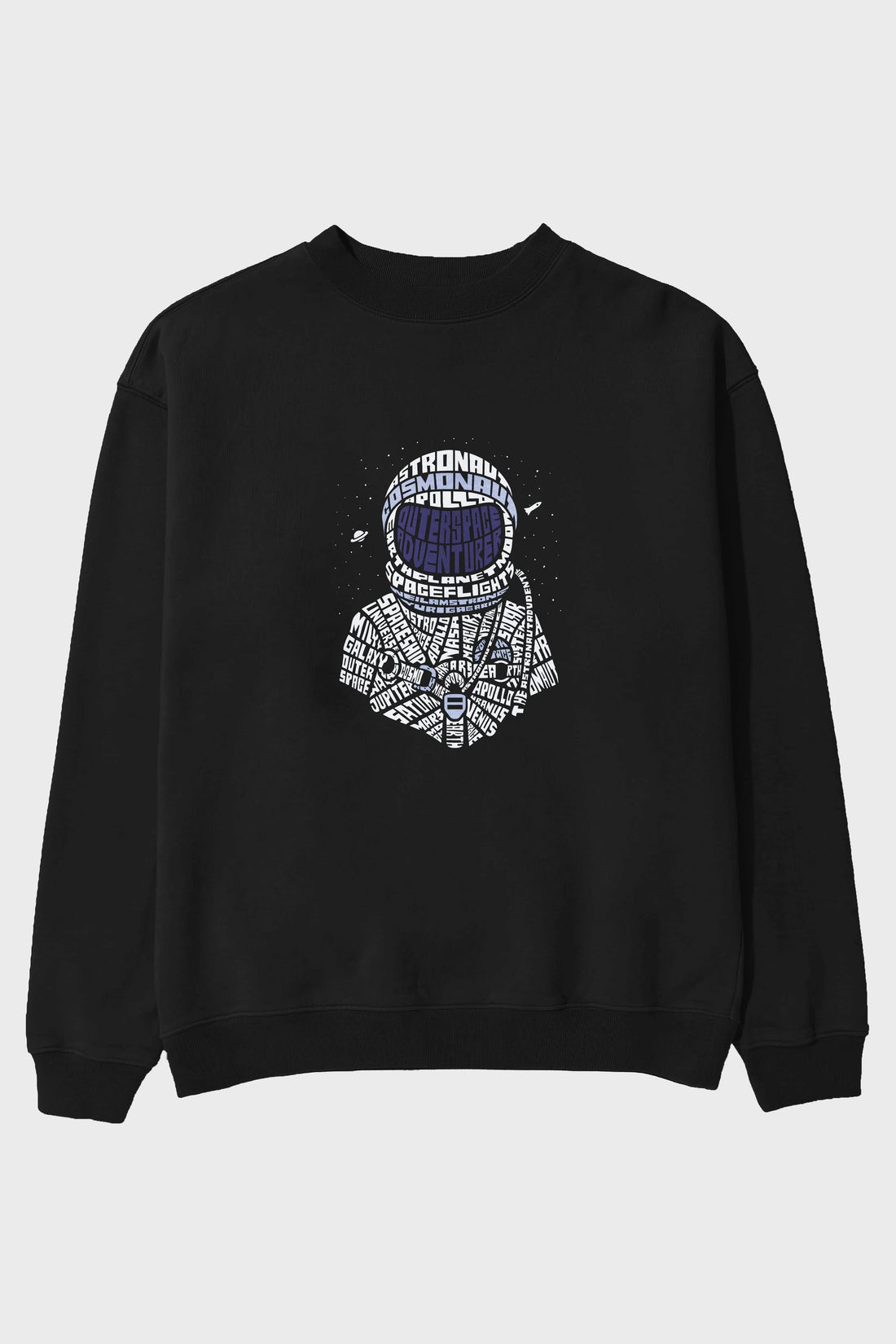 Astronaut Ön Baskılı Oversize Sweatshirt Erkek Kadın Unisex