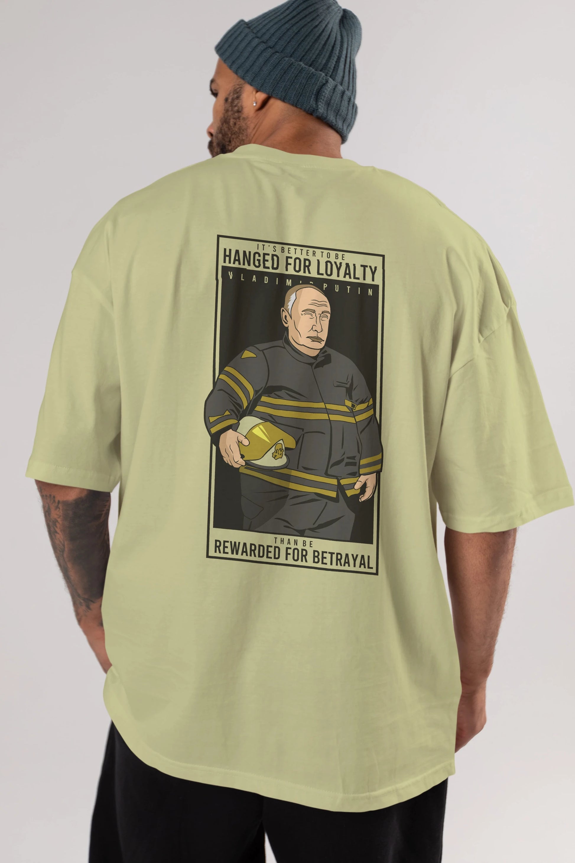 Putin Fireman Arka Baskılı Oversize t-shirt Erkek Kadın Unisex %100 Pamuk tişort