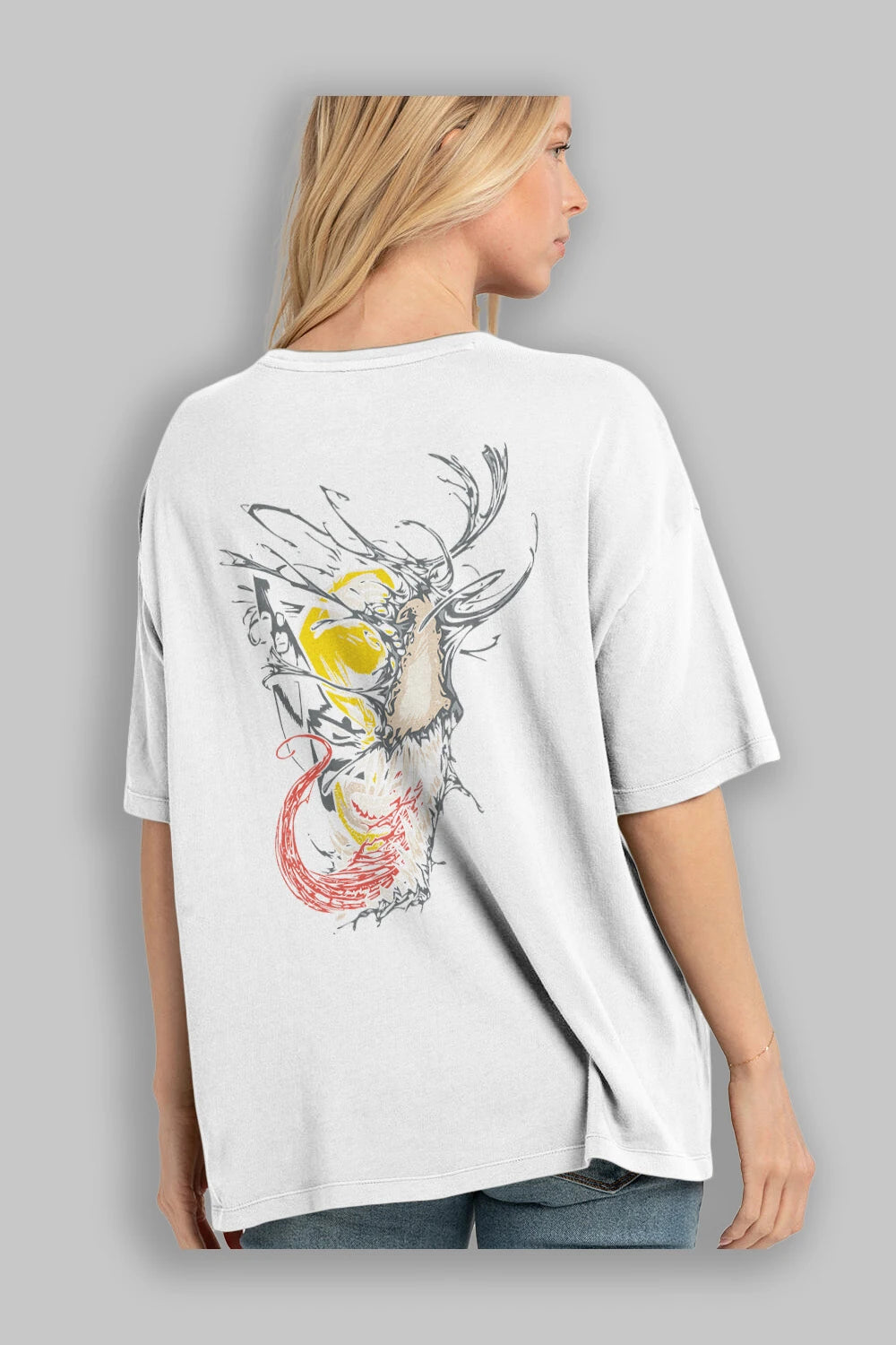 Venom (4) Arka Baskılı Oversize t-shirt Erkek Kadın Unisex %100 Pamuk Bisiklet Yaka tişort