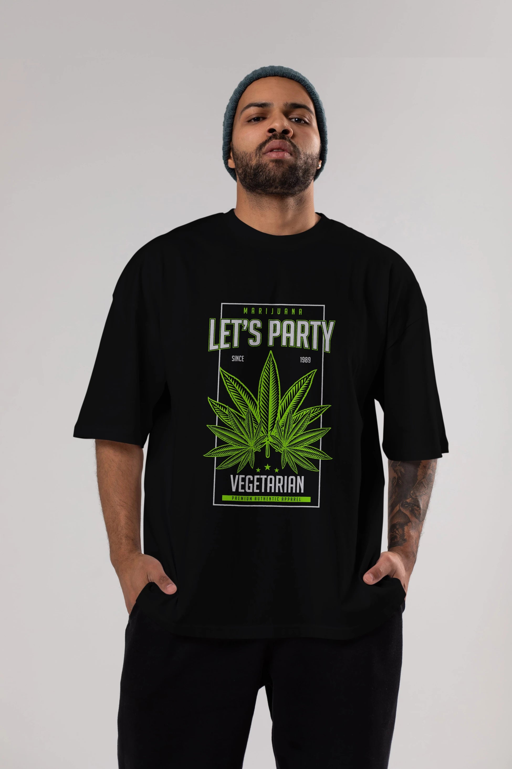 Lets Party Ön Baskılı Oversize t-shirt Erkek Kadın Unisex