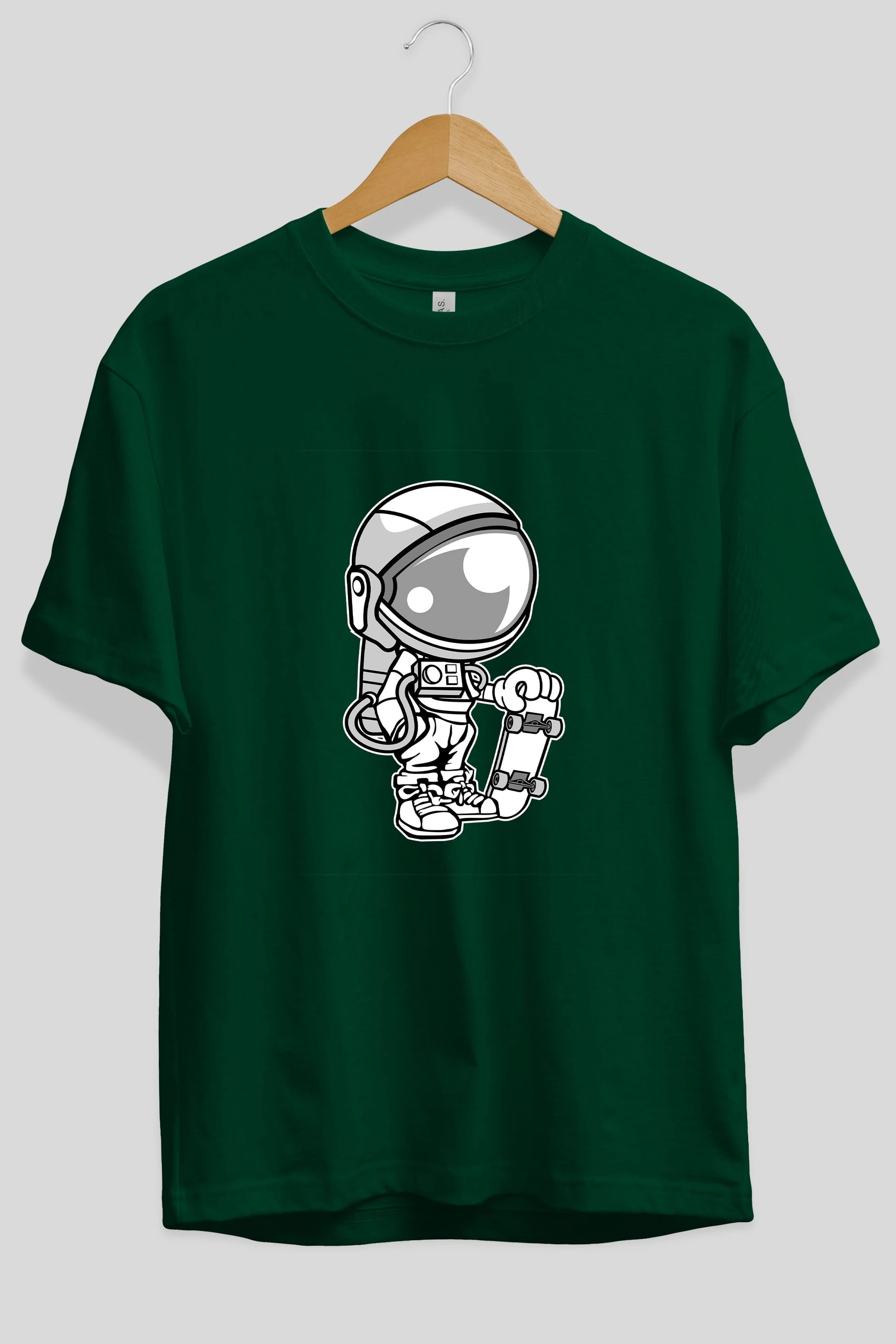 Astronaut Skaterboy Ön Baskılı Oversize t-shirt Erkek Kadın Unisex %100 Pamuk tişort