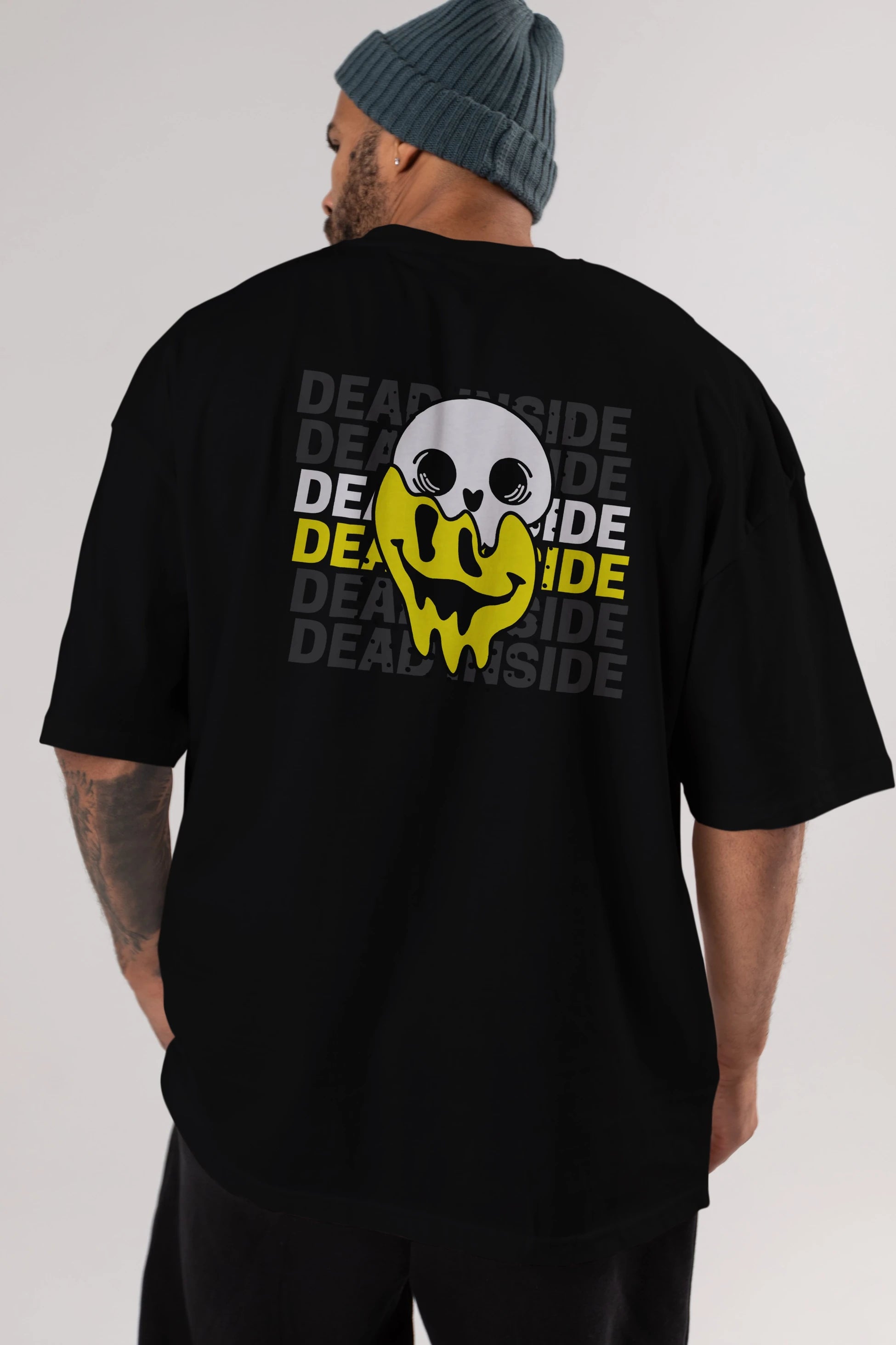 Dead Inside Yazılı Arka Baskılı Oversize t-shirt Erkek Kadın Unisex