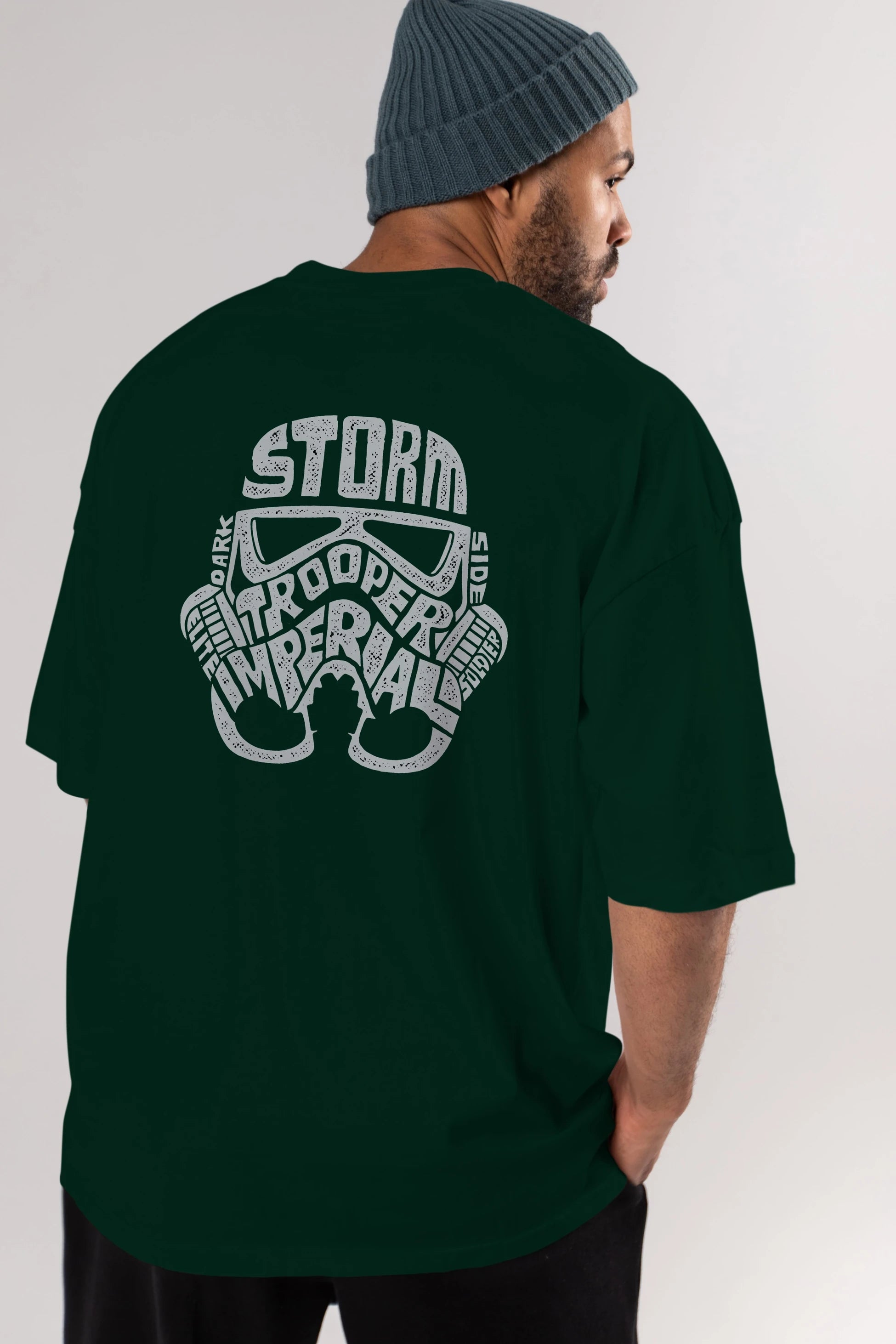Storm Trooper Arka Baskılı Oversize t-shirt %100 pamuk Erkek Kadın Unisex