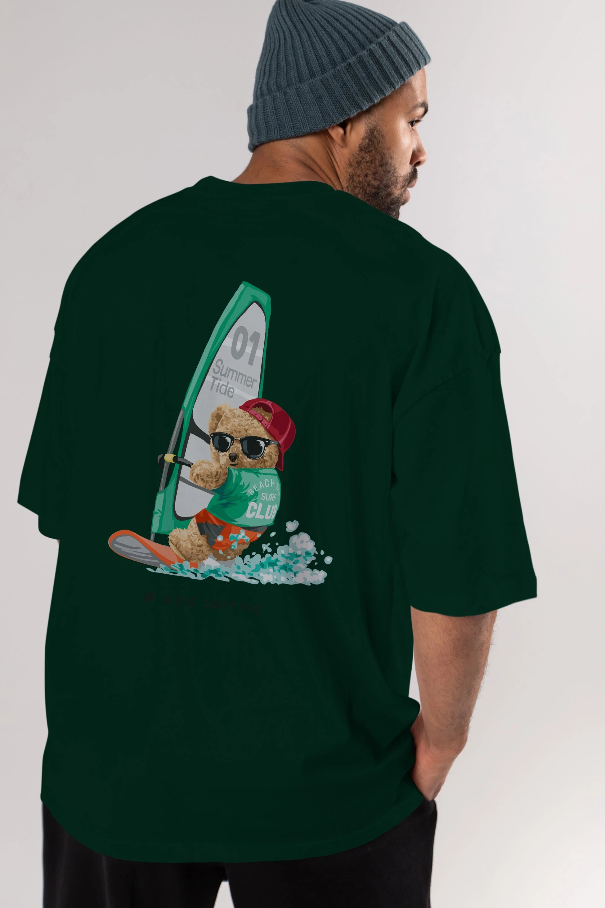 Teddy Bear Summer Tide Arka Baskılı Oversize t-shirt Erkek Kadın Unisex %100 Pamuk