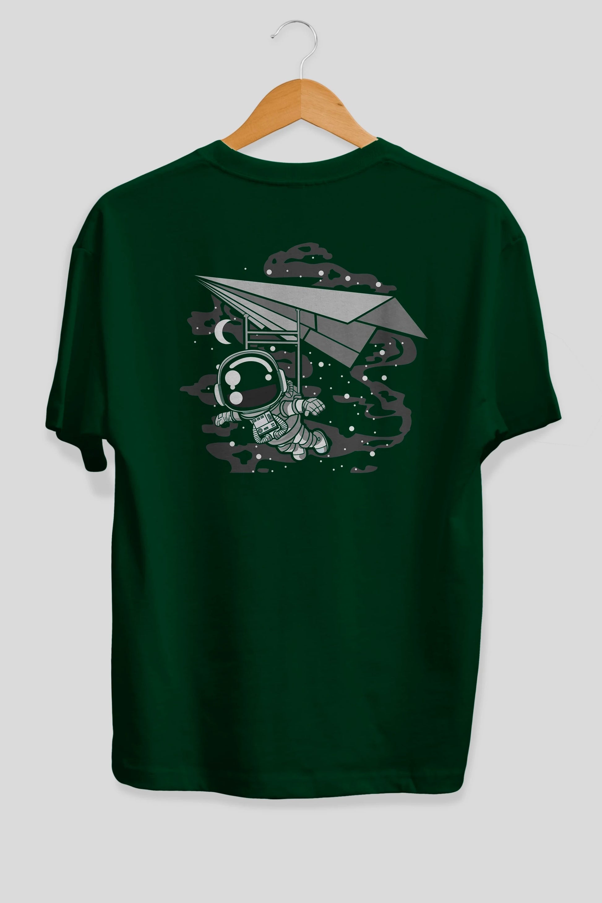 Astronaut Flying Arka Baskılı Oversize t-shirt Erkek Kadın Unisex