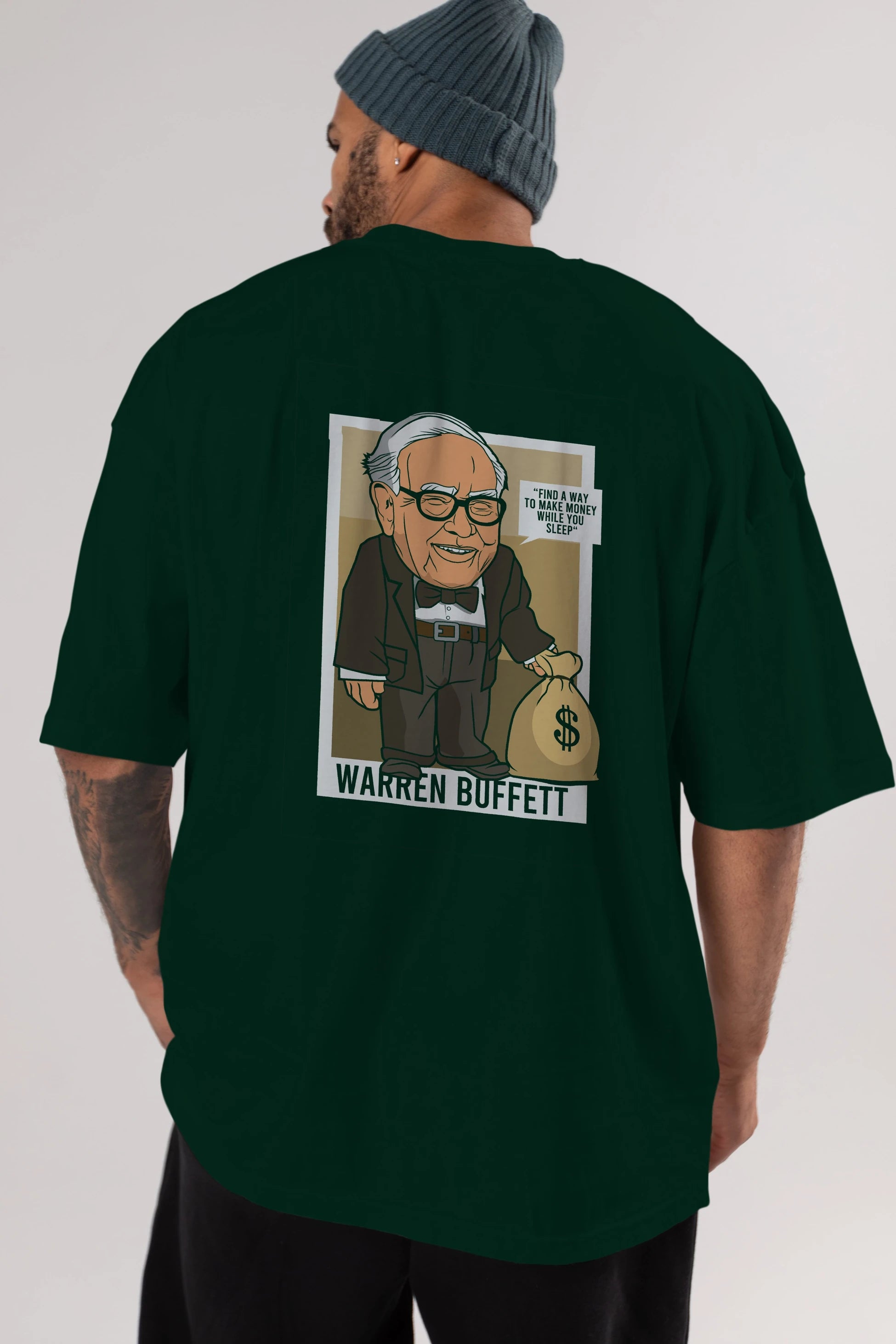 Warren Buffet Up Carl Arka Baskılı Oversize t-shirt Erkek Kadın Unisex %100 Pamuk tişort
