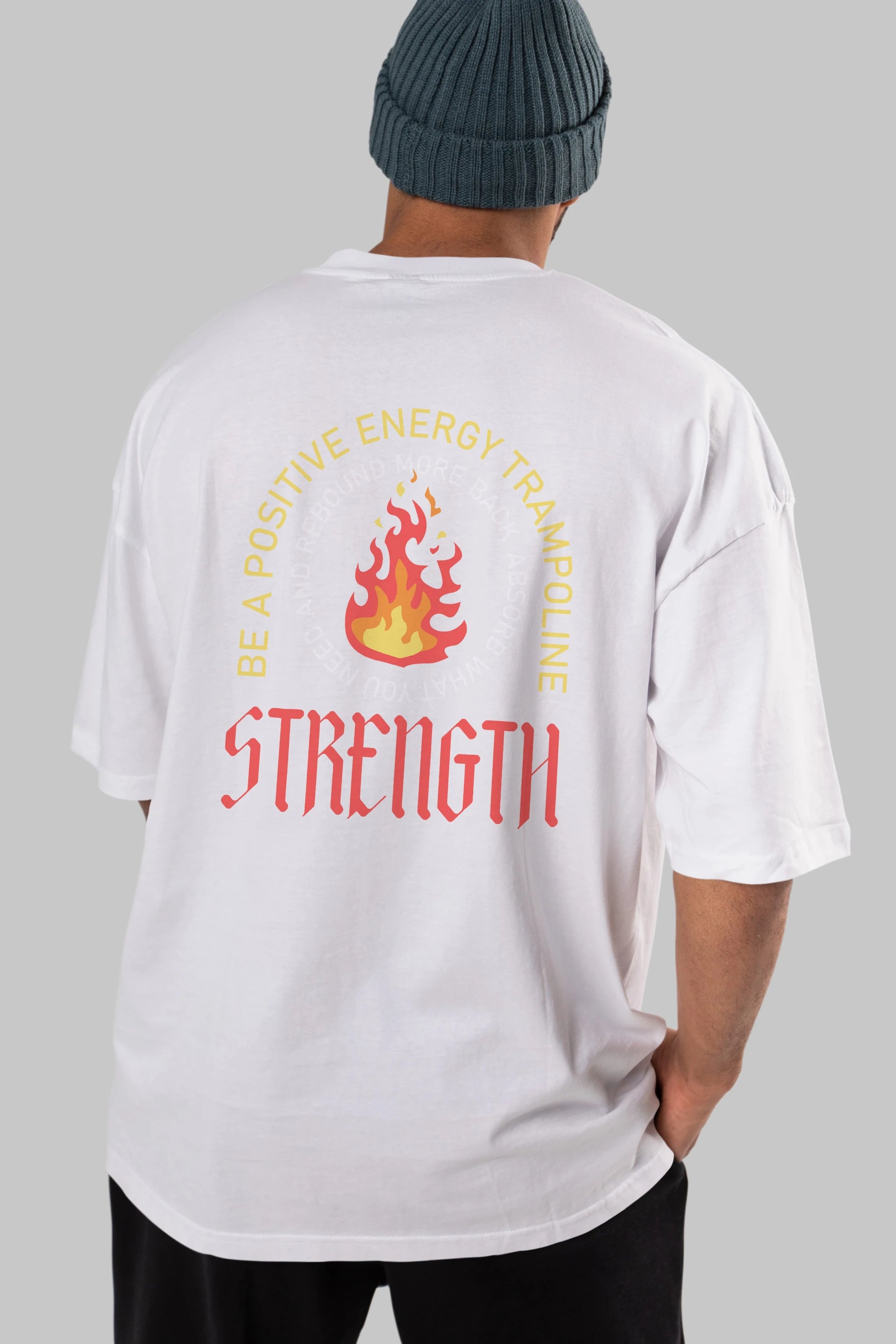 Positive Energy Arka Baskılı Oversize t-shirt Erkek Kadın Unisex