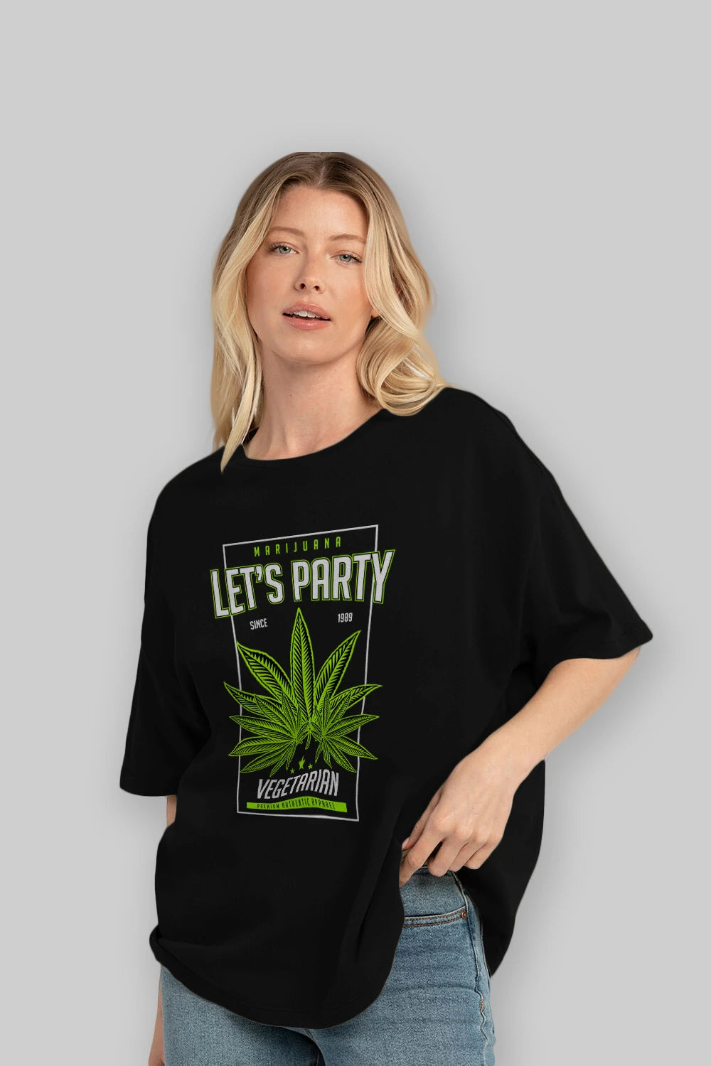 Lets Party Ön Baskılı Oversize t-shirt Erkek Kadın Unisex