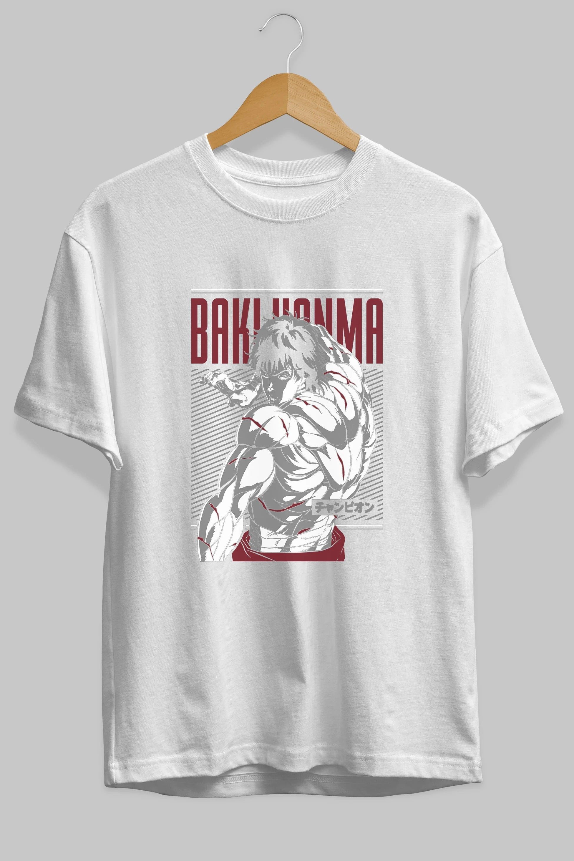 BAKI HANMA Anime Ön Baskılı Oversize t-shirt %100 pamuk Erkek Kadın Unisex